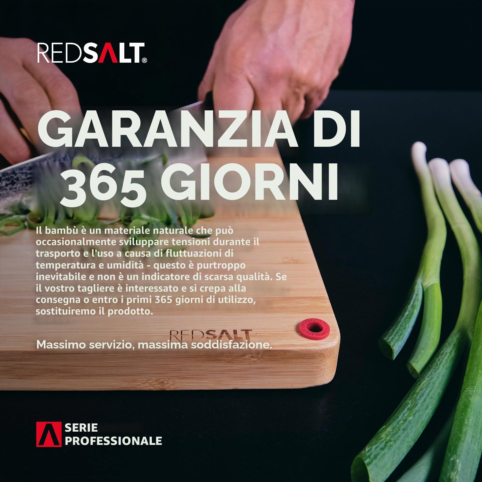 REDSALT Innovativo tagliere in legno di bambù XL, 50 x 36 x 2,5 cm, antiscivolo, su entrambi i lati, antibatterico, scanalatura profonda, tagliere in legno di alta qualità, grande per cucina e