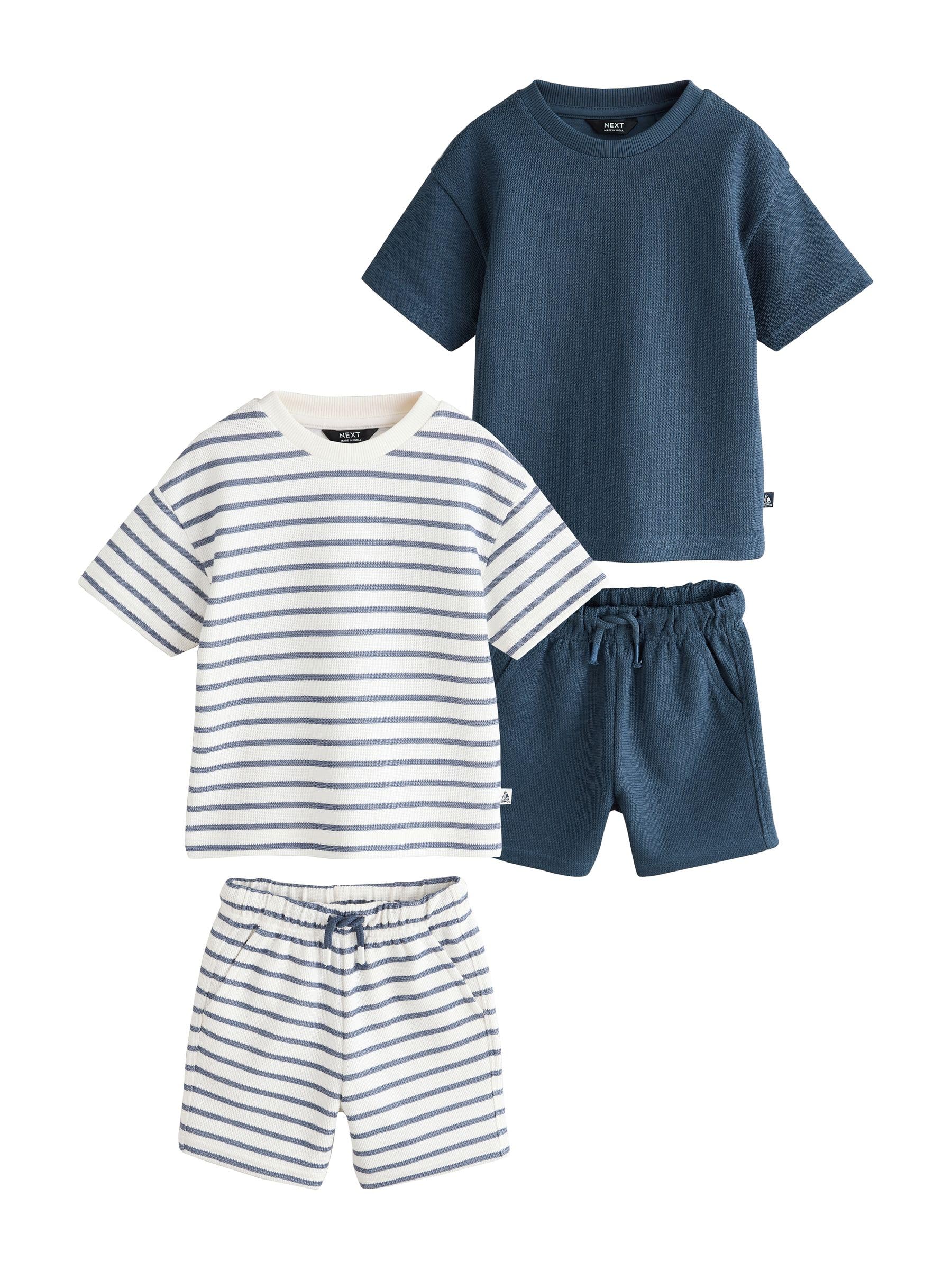 NEXT Jungen Kurzärmeliges T-Shirt und Shorts im 2er-Set