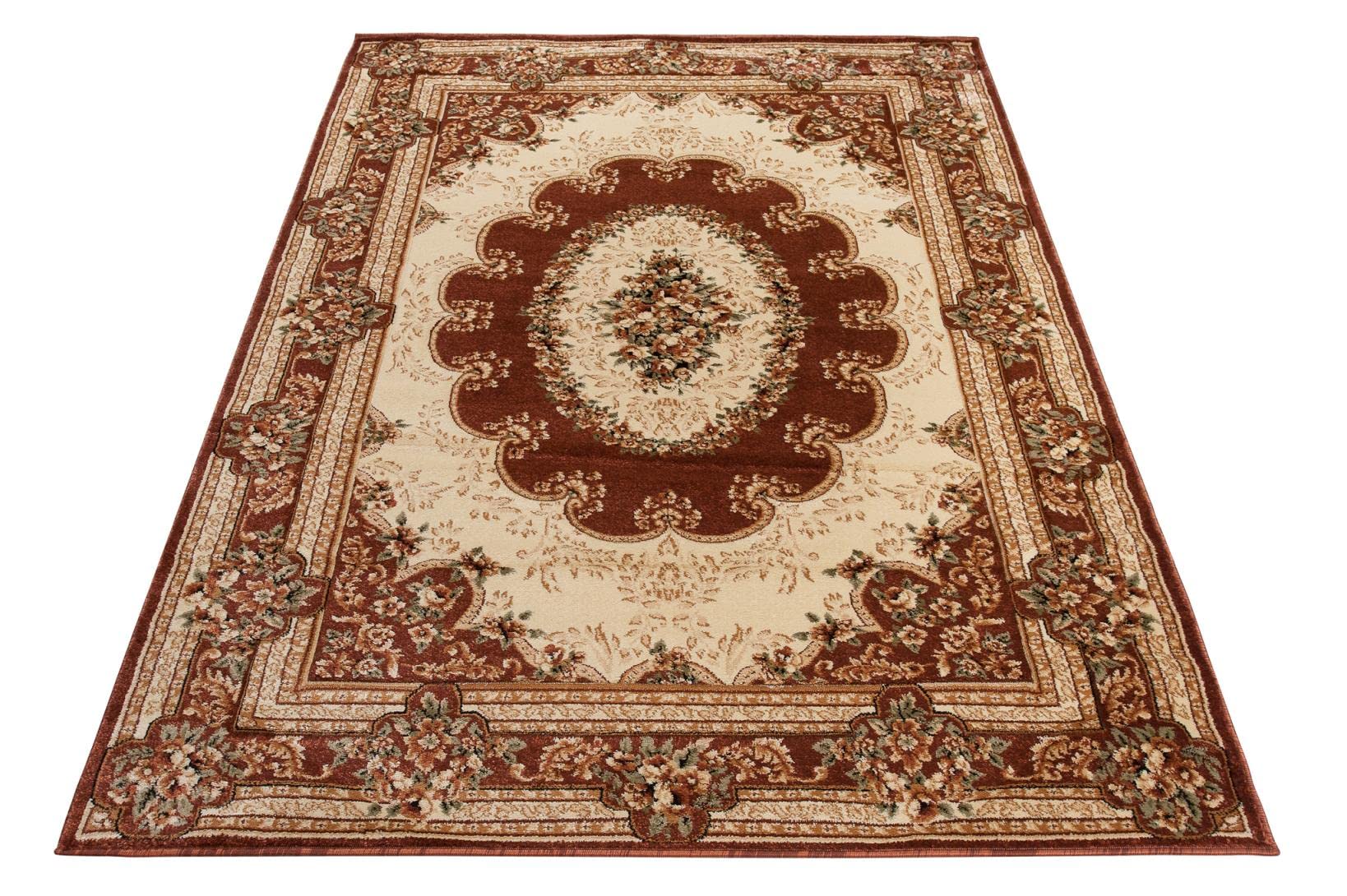 Mazovia Tappeto Salotto Moderno Pelo Corto - Tappeti Moderni Soggiorno - Tappeti Camera da Letto - Tappeti Salotto Grandi Dimesnioni - Motivo Orientale - Marrone - 120x170 cm