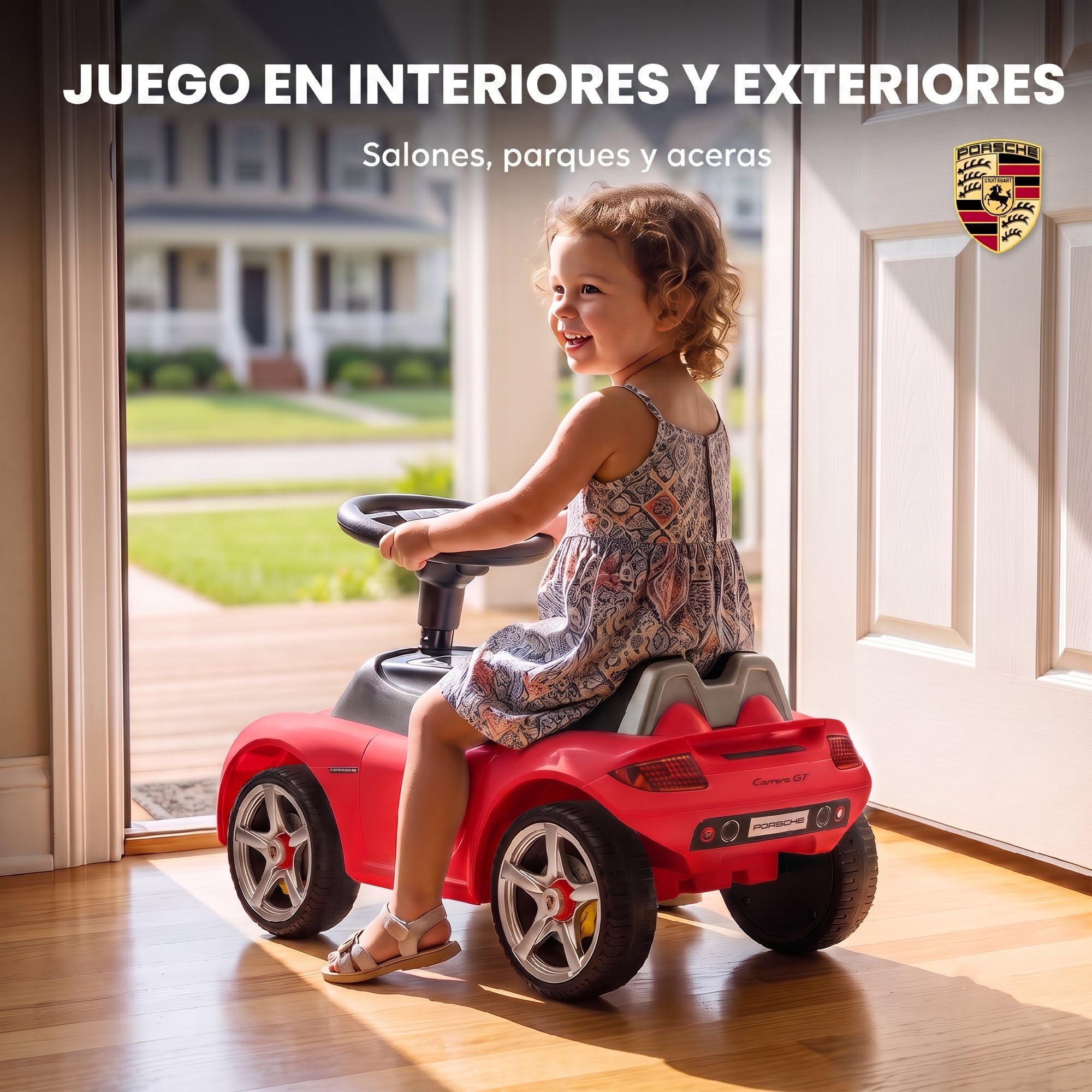 AIYAPLAY Correpasillos para Bebés 18-36 Meses Licencia de Porsche Rojo