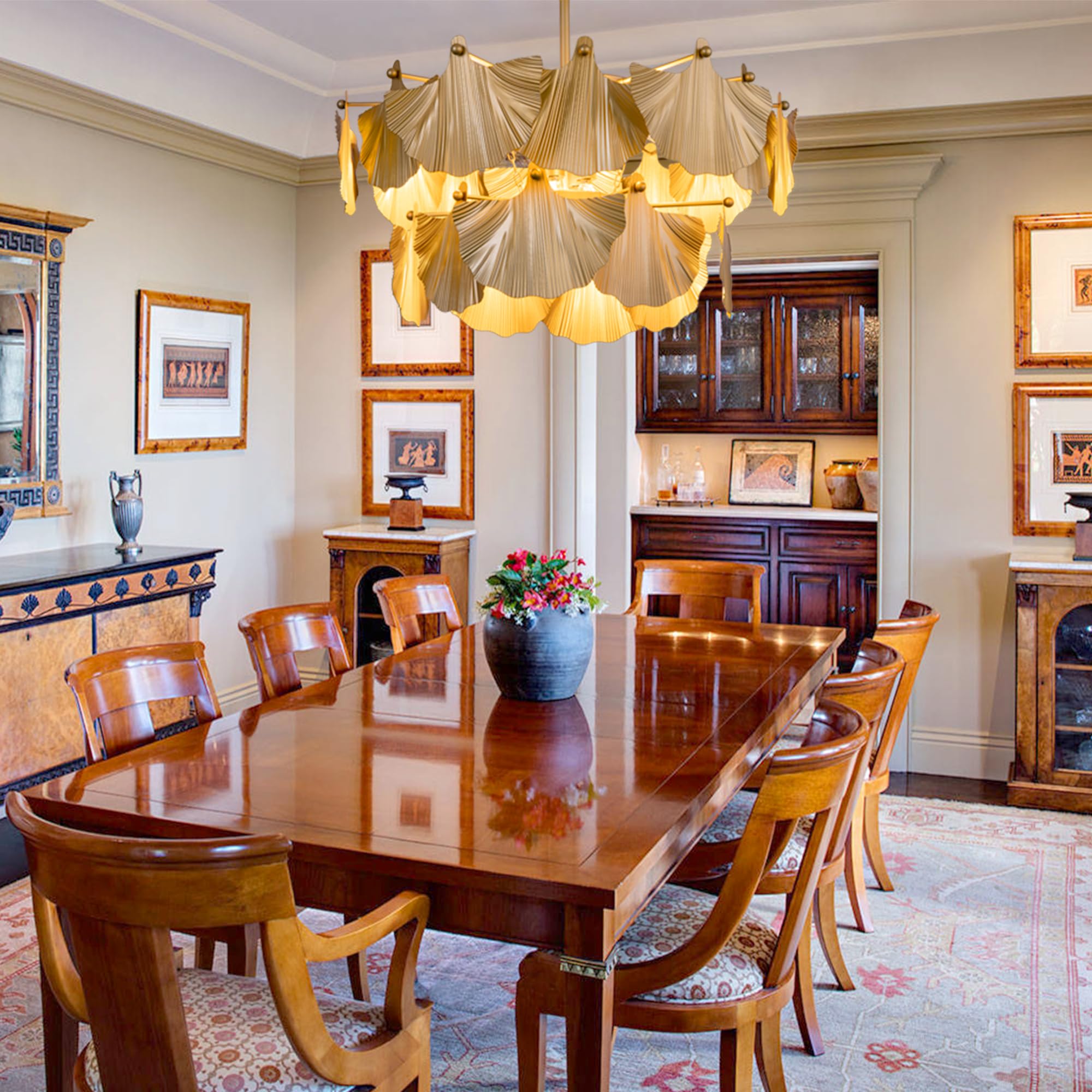 TOCHIC Gold Vintage Chandelier, 8 Lights Rustic Chandeliers for