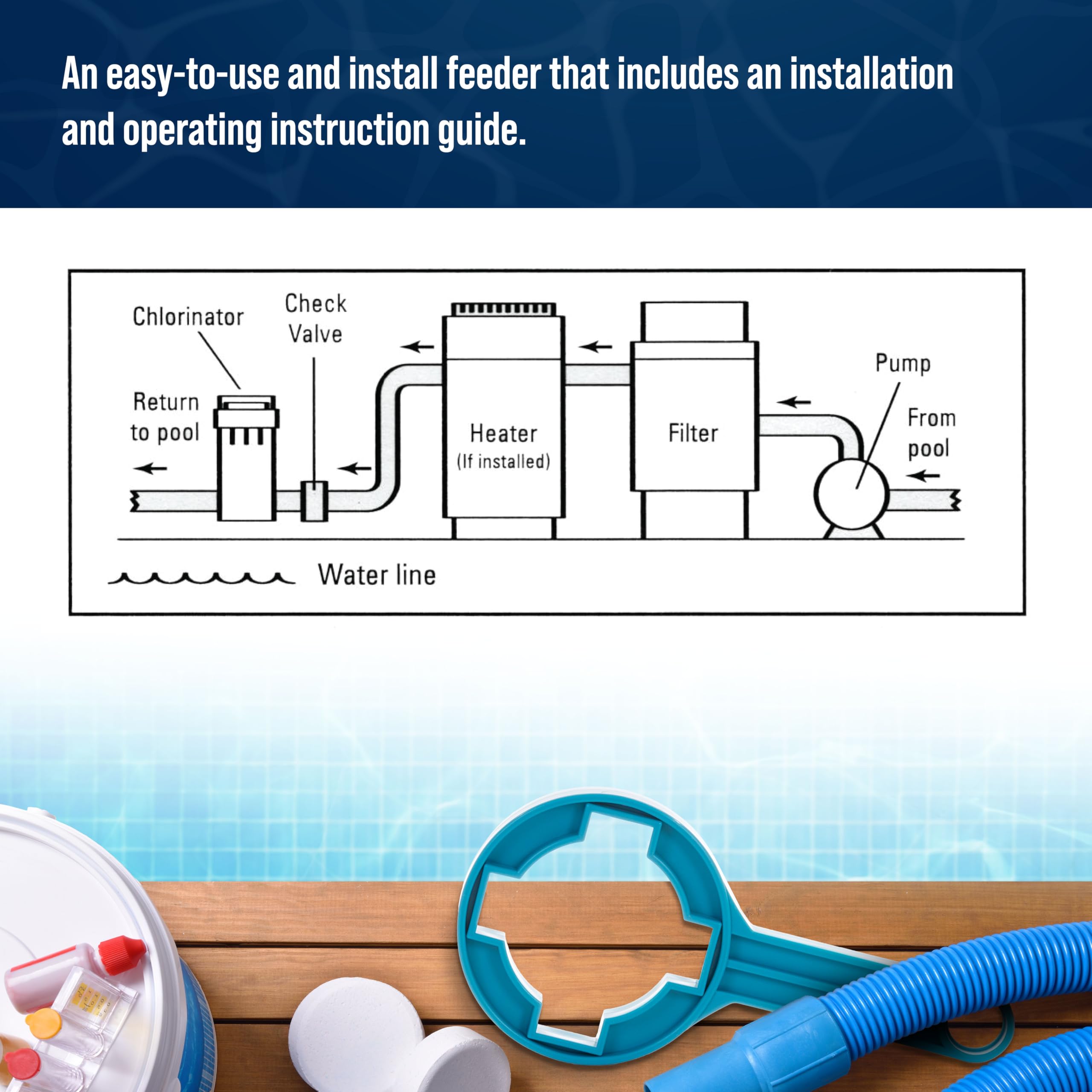 U.S. Pool Supply Distributeur automatique de chlore professionnel pour piscine, 4,1 kg