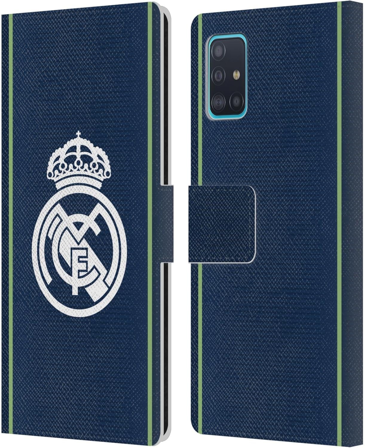 Head Case Designs Officially Licensed Real Madrid CF Dark Blue Badge Leather Wallet Case Compatible with Samsung Galaxy A51 (2019)