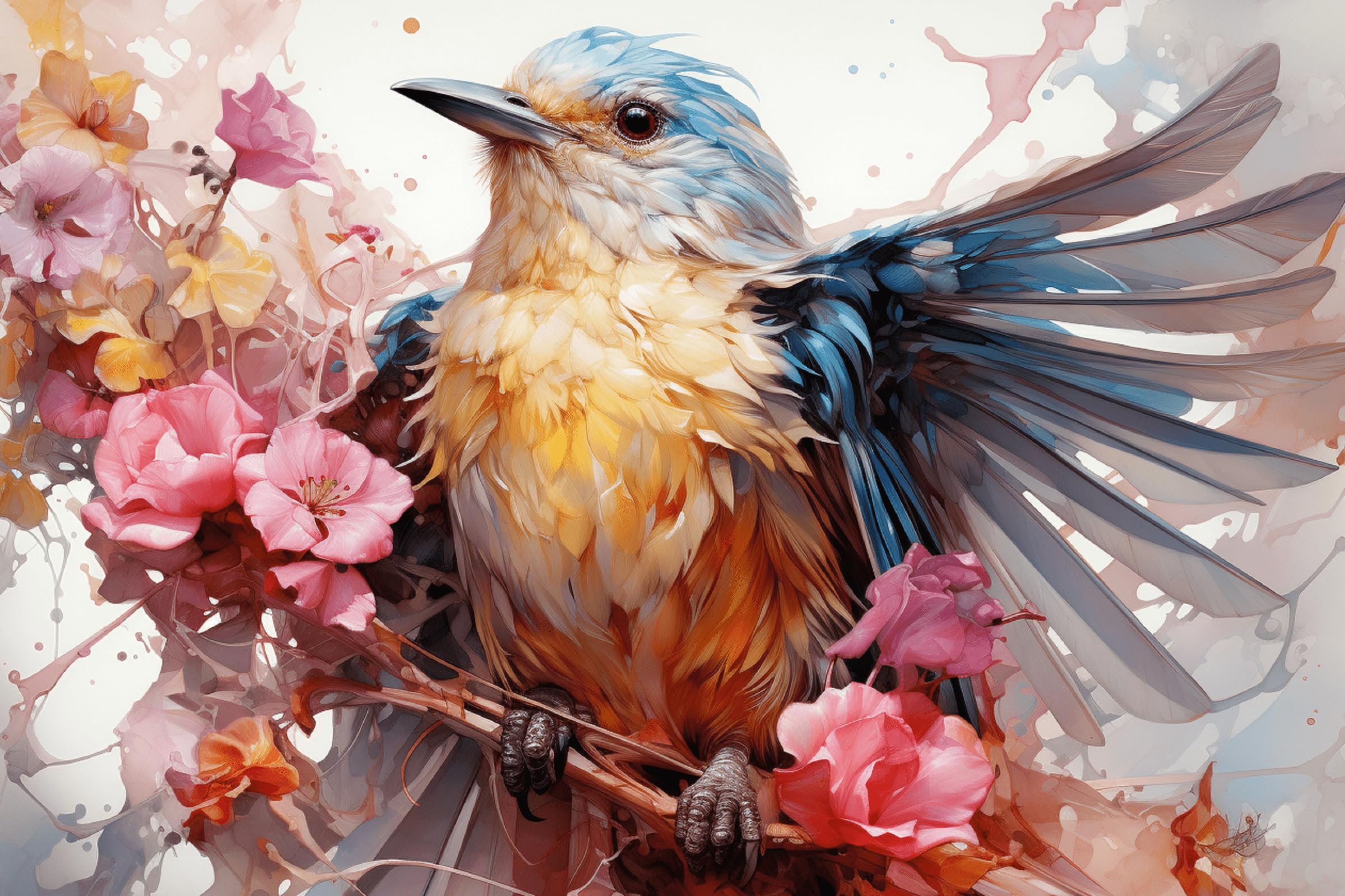 Puzzle Hummingbird on Beautiful Flowers, 1000 pezzi, 75 x 50 cm
