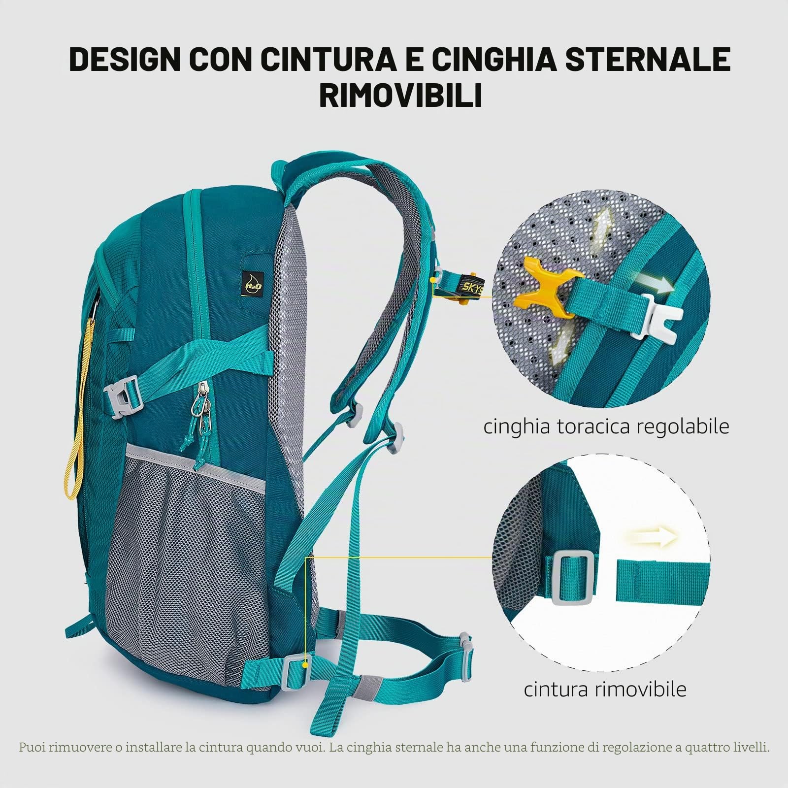 SKYSPER Zaino da Hiking 20L, Impermeabile Zaino Montagna per Viaggio Escursionismo Trekking Uomo e Donna