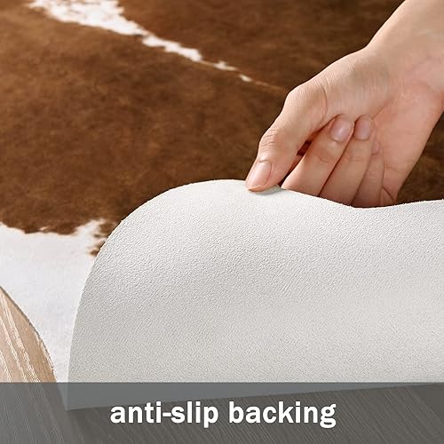 Miniatura 5 de Amearea Alfombra de piel sintética de vaca grande, decoración occidental prémium del hogar, alfombras con estampado de vaca, alfombra de piel