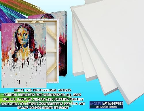 Miniatura 5 de Lienzo estirado blanco de 1-12 pulgadas de profundidad de galería, 24 x 48, paquete de 2 unidades de 13 onzas, calidad profesional de artista, 100%