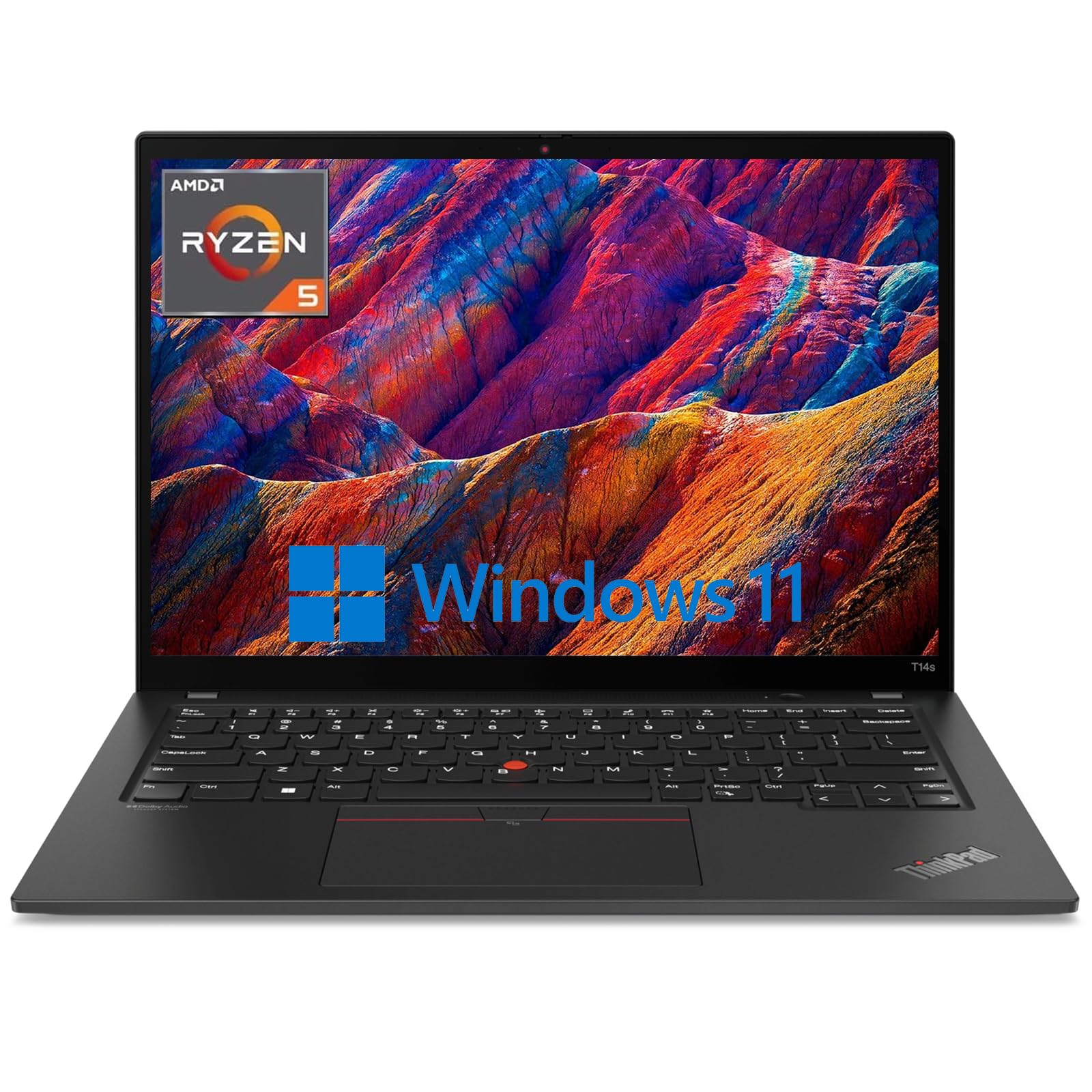 Lenovo ThinkPad T14s Laptop, 14 Zoll FHD (1920 x 1080) T14s, AMD 6-Core Ryzen5 4650u Prozessor, 16 GB RAM, 256 GB SSD, EU Qwertz Tastatur, Win11 Pro (Generalüberholt)