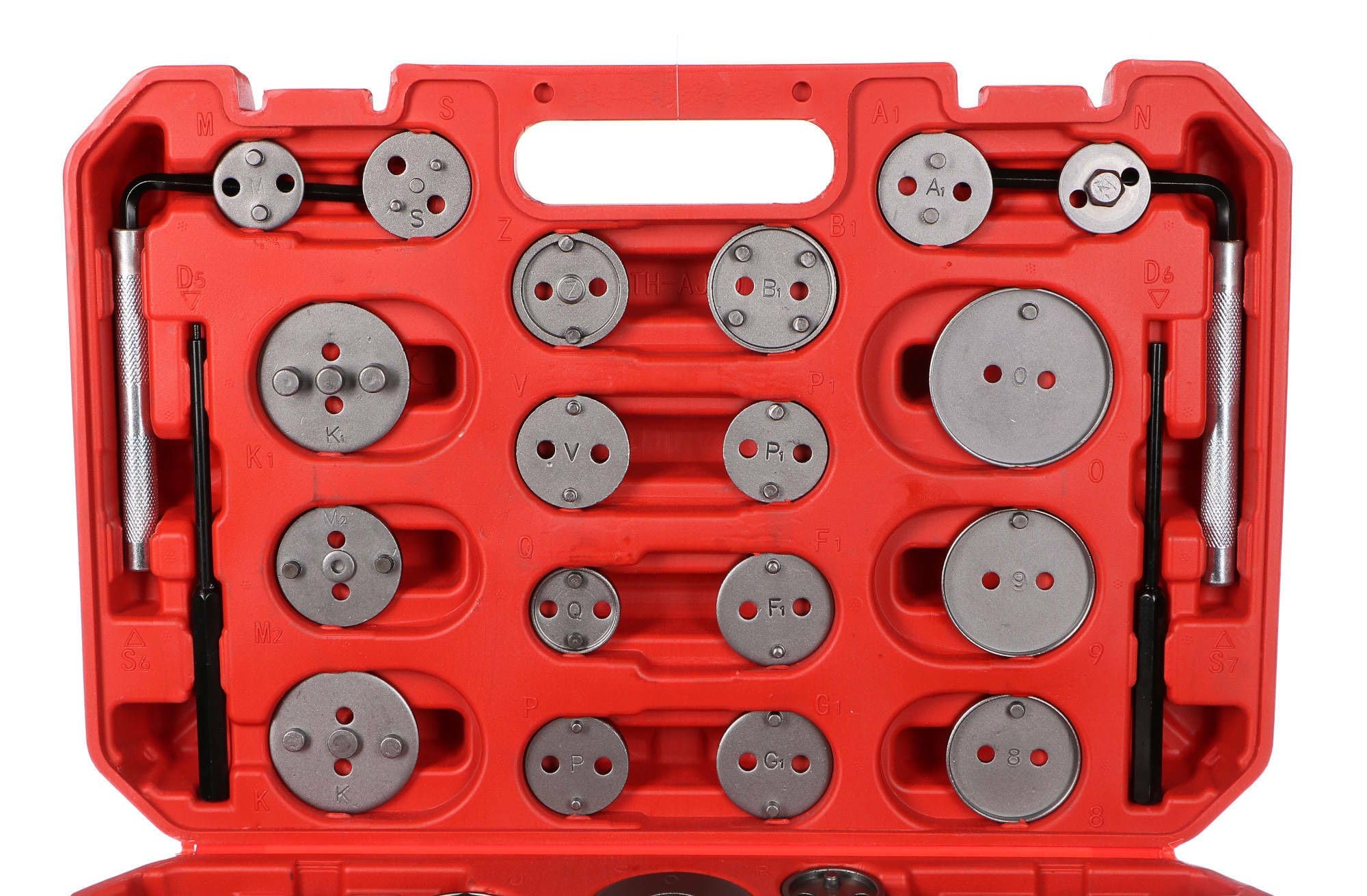 BRAKE Set di 50 ripristini pistoni del freno, 50 pezzi, valigetta di plastica, strumento di ripristino per il pistone del freno, pinza del freno, kit di attrezzi per auto, riparazione del freno,