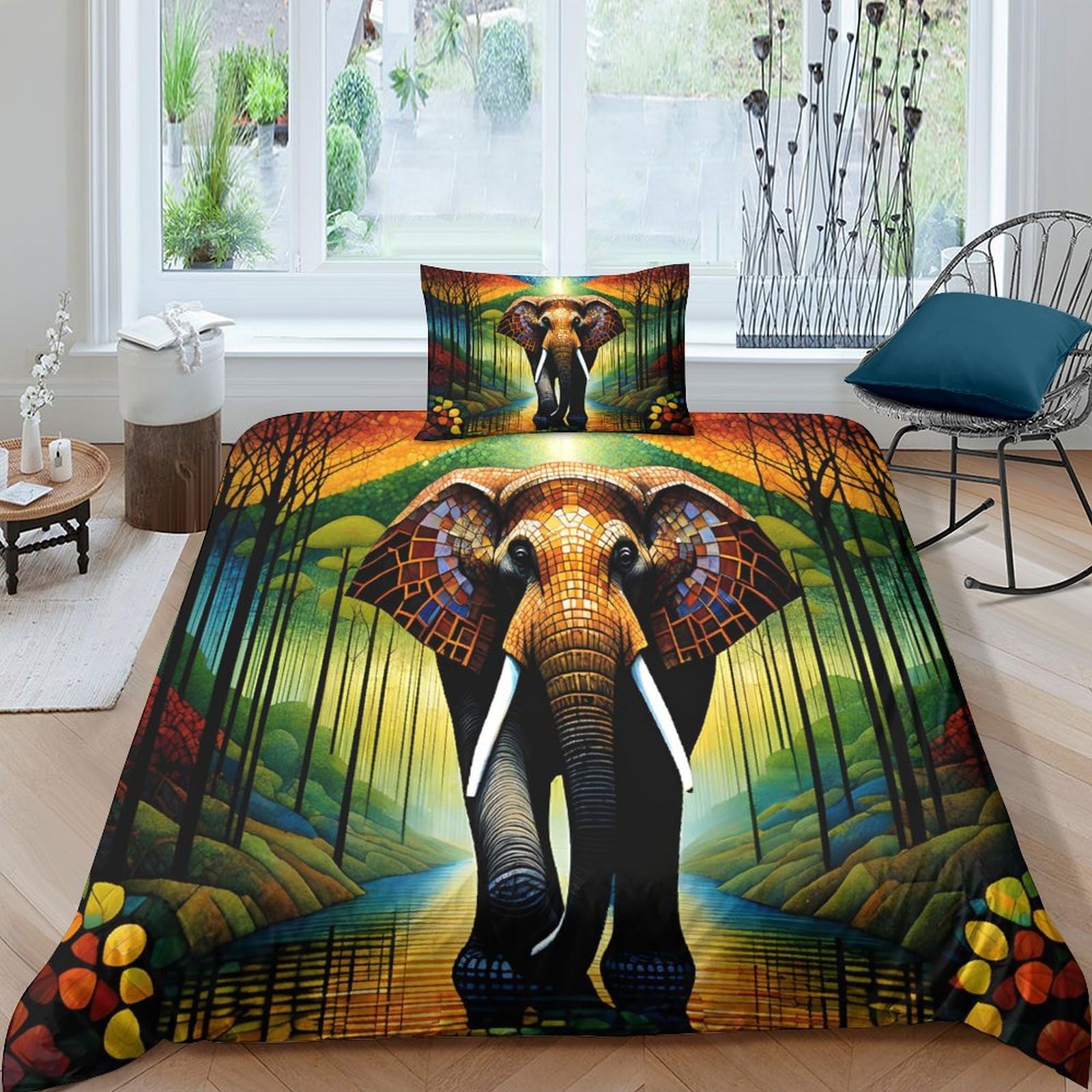 Housse de couette animaux sauvages pour créer une ambiance safari dans une chambre