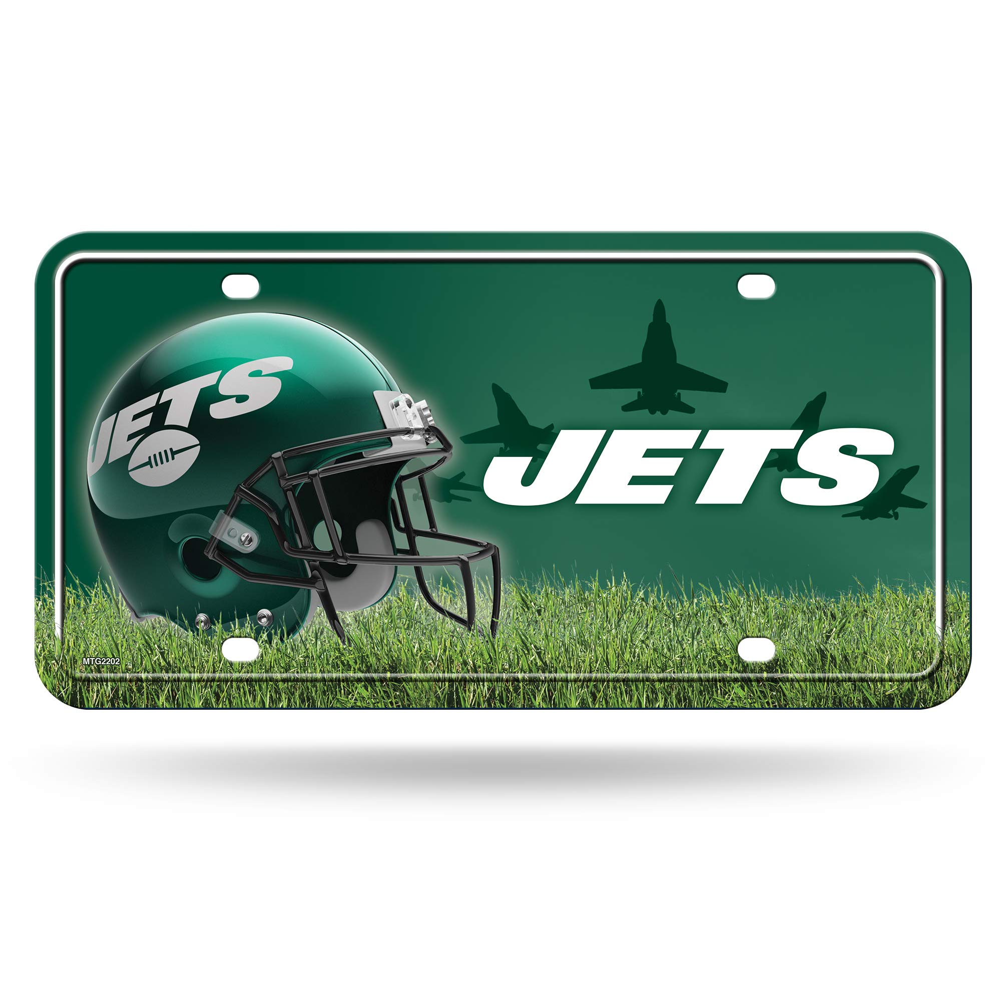 Rico Industries NFL New York Jets Metal License Plate Tag, 6 x 11.5-