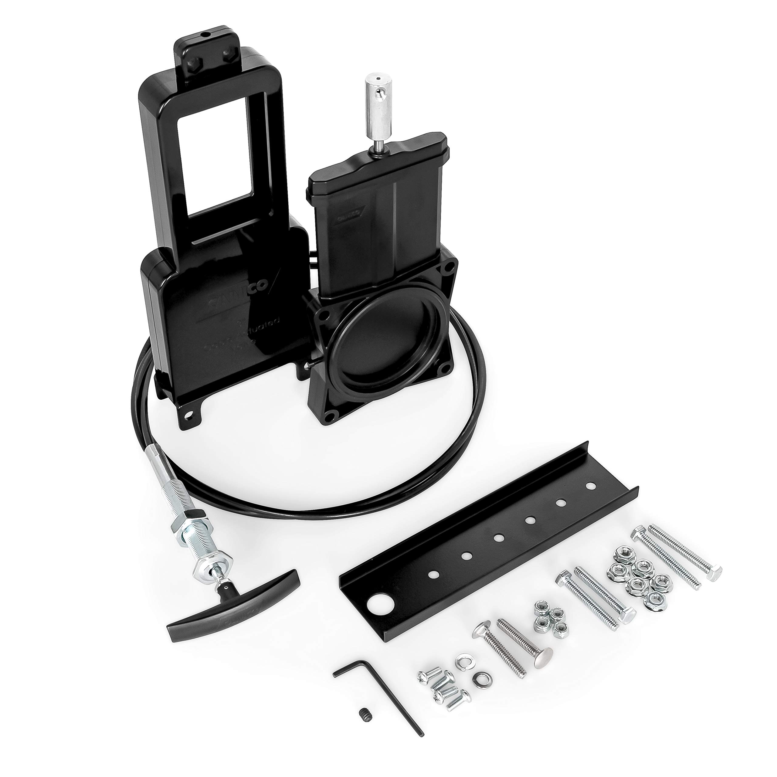 Camco 39519 Waste Valve Kit for RV Sewer Systems - Includes 3" Sewer Valve with Metal Handle and 32" Extension Cord, Installation Hardware Included