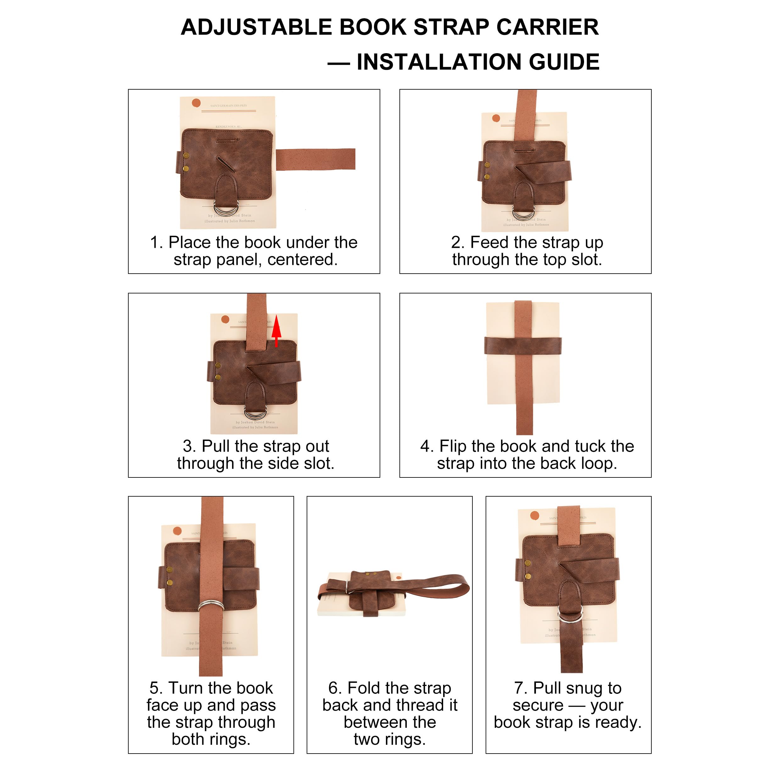 2 correas ajustables para libros de 4 x 5 x 53 pulgadas, soporte de cuero para cinturón renacentista, hecho a mano, Steampunk para amantes de la lectura, regalos, bibliotecas, lectores,