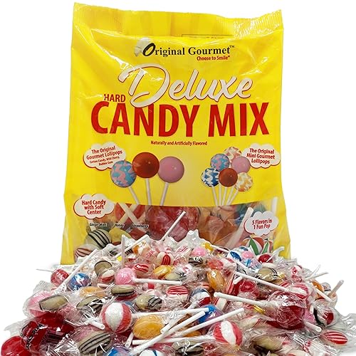 Miniatura 1 de ORIGINAL GOURMET - Mezcla de caramelos duros de lujo, 50 unidades, 18 onzas, paquete variado de paletas y dulces con varios sabores  Mezcla de