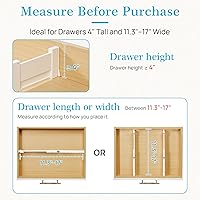 Vista 7 de Vtopmart 16 Pack Drawer Dividers for Clothes, 4" High 11.3"-17" Adjustable Expandable Dresser Drawer Organizer, Plastic Drawers Separator for
