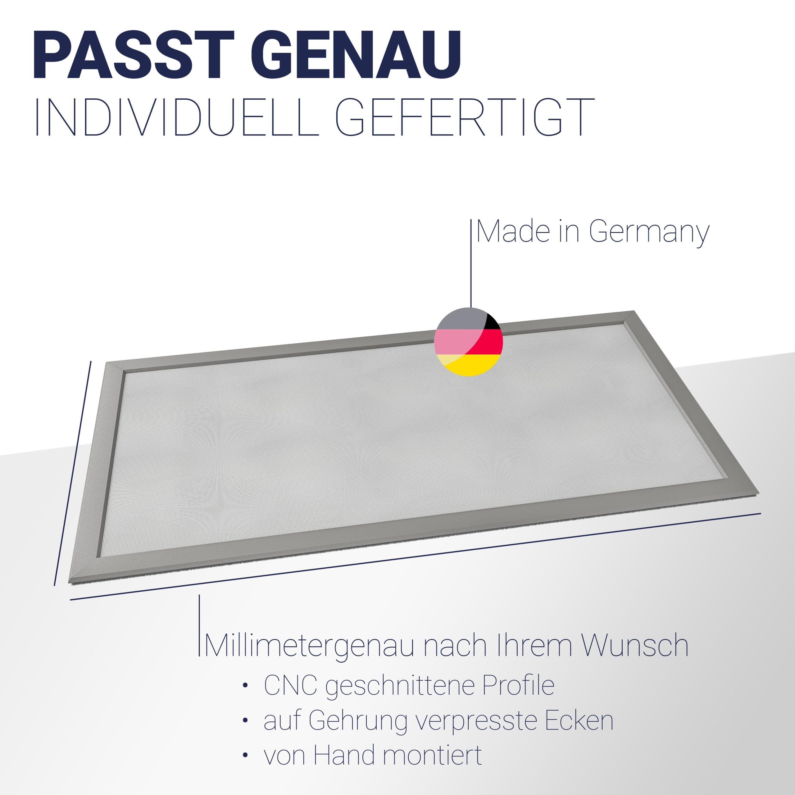 Kellerschachtabdeckung Lichtschachtabdeckung nach Maß - Profiqualität, Made in Germany, robuste Aluminium-Profile, V2A Edelstahl-Gewebe, kratzfeste Oberfläche (Silber/Alu, 160 x 70 cm)