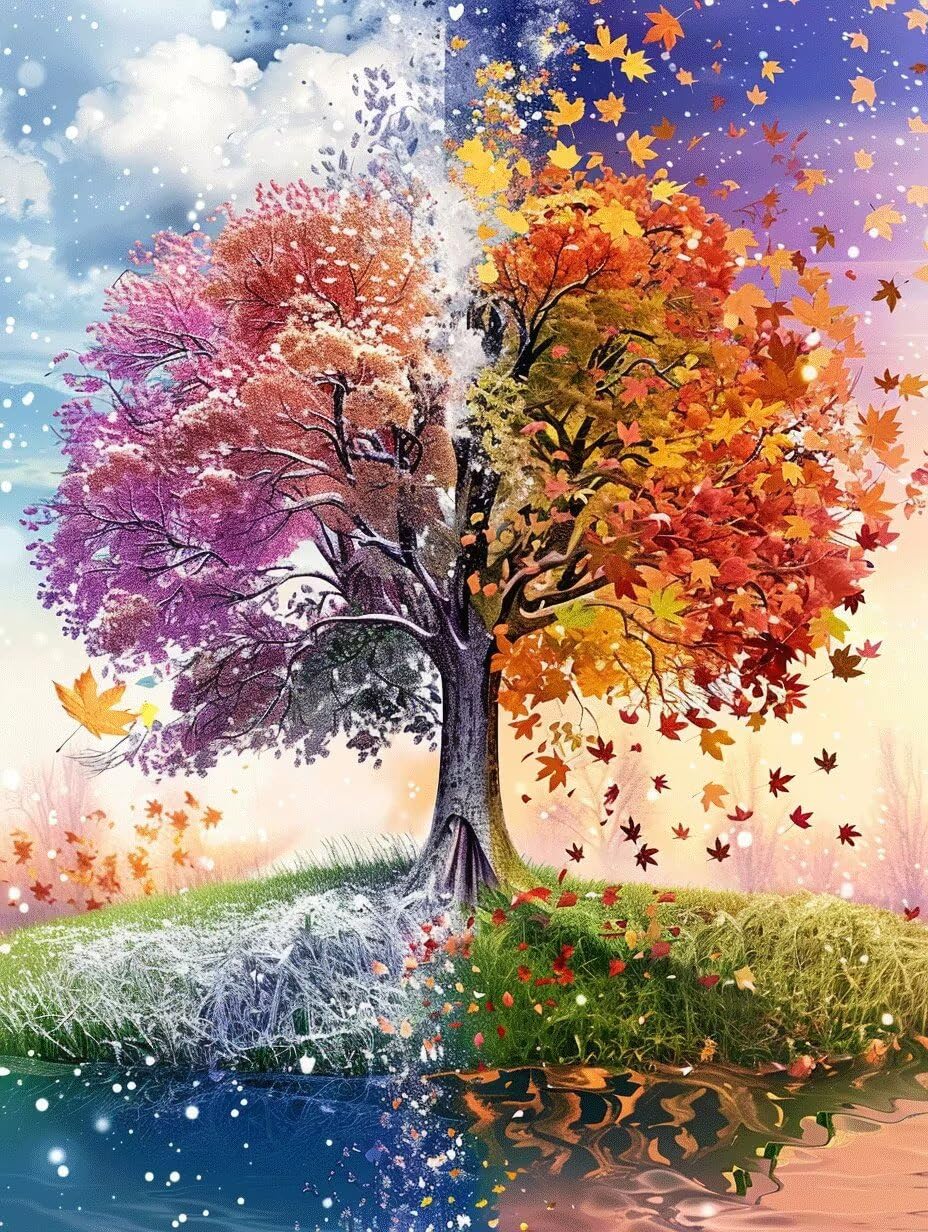Kit peinture diamant DIY arbres créatifs, le cadeau idéal de décoration murale 5D - 8