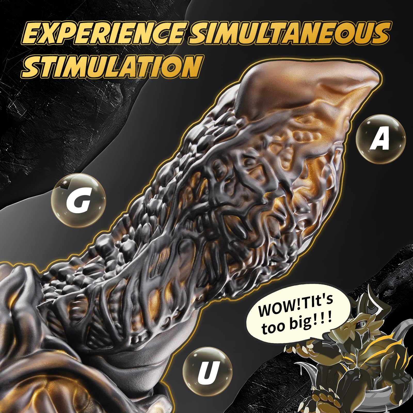 Nothosaur MAGARA 8.8 Inch Realistic Sex Toys Monster Dildo for G Spot Clitoral Anal Stimulation Body-Safe Material with Strong Suction Cups, Sex Adult Toys for Women Men and Couple - Blazed