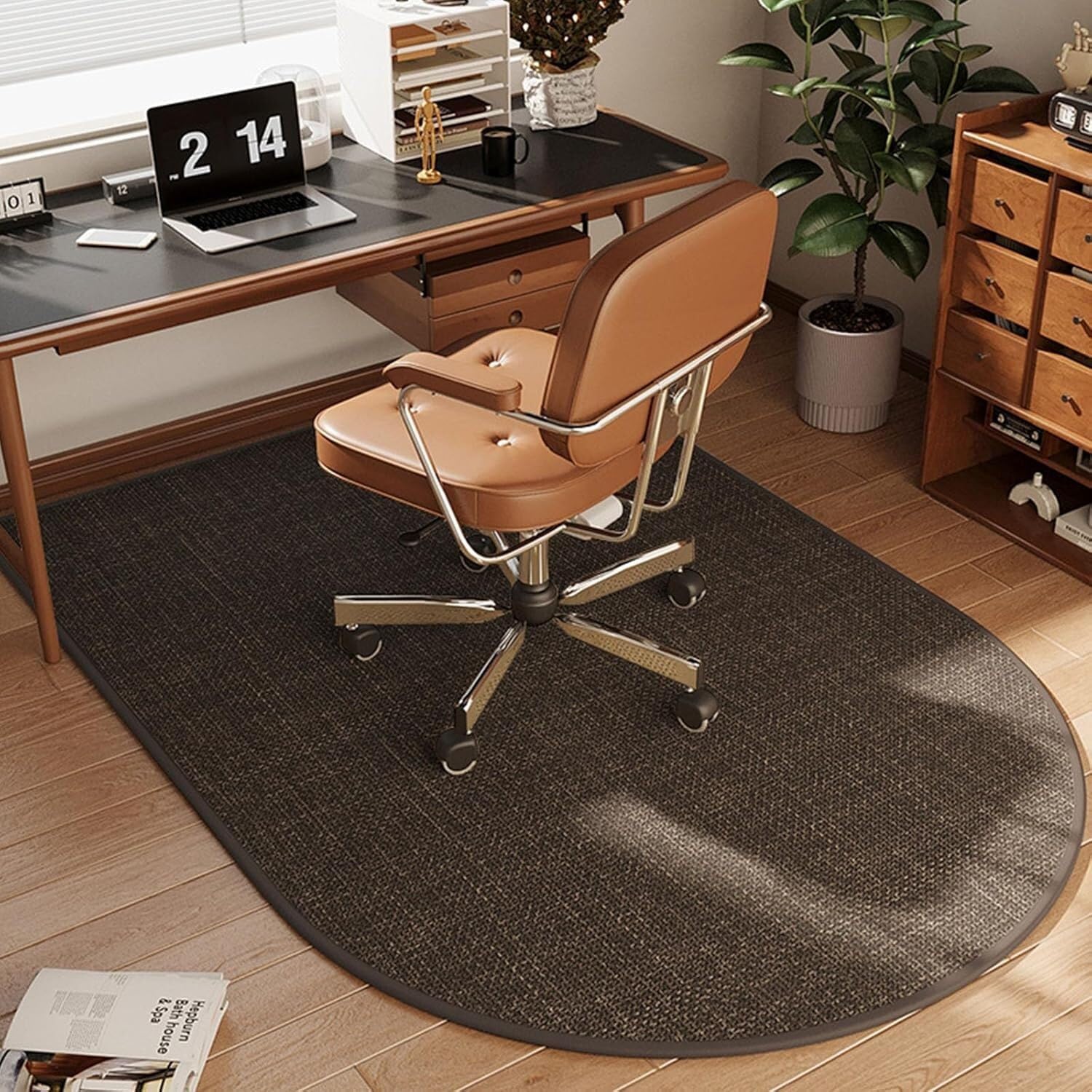 WaiDXn Linen Floor Mats To Protect Carpets And Hardwood Floors In The Office(Coffee,80x120cm)