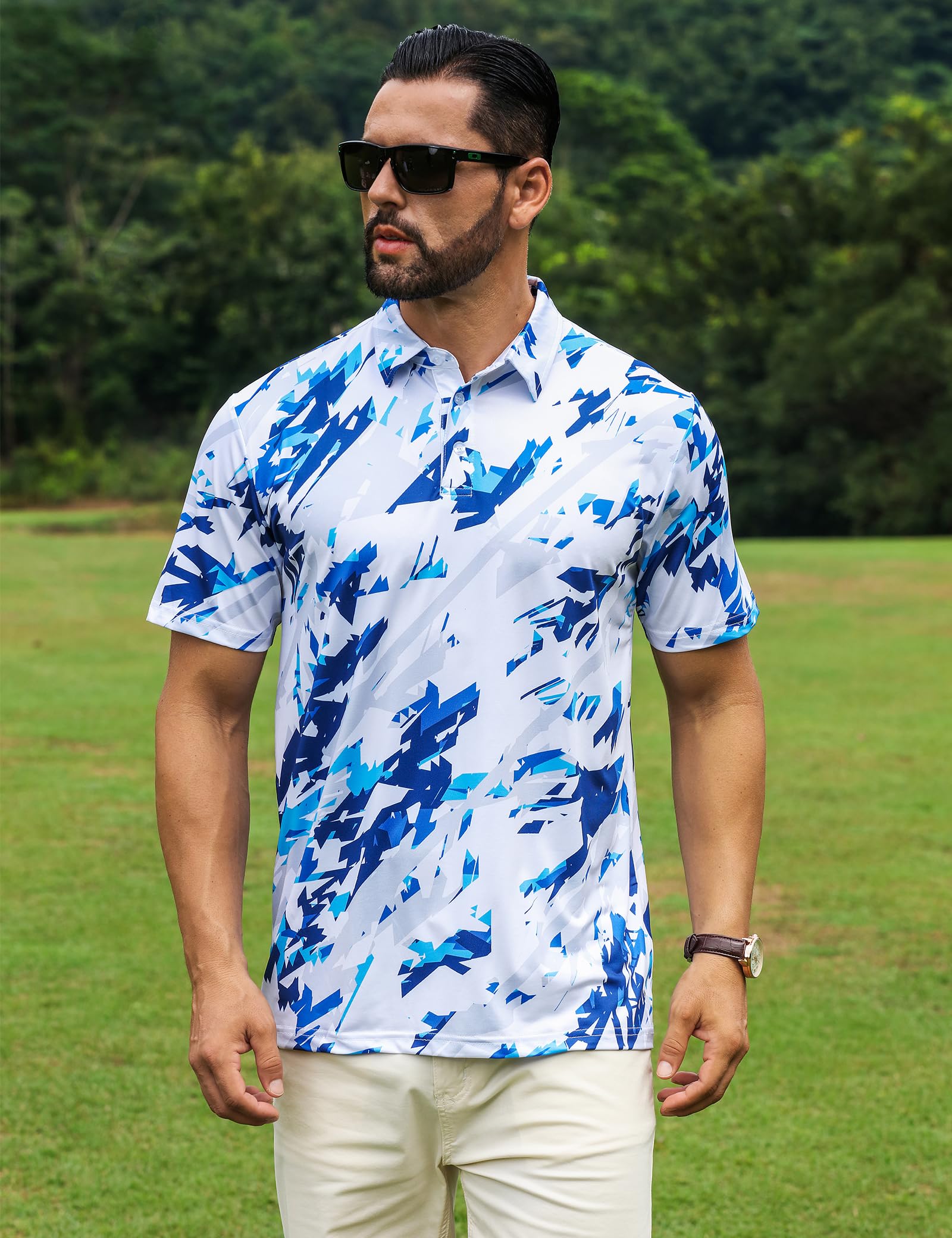 APTRO Men's Golf Polo Shirts Short Sleeve Moisture Wicking High Stretch Outdoors Shirts - 3