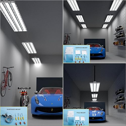 Miniatura 4 de Luz inteligente (autoajustable) lineal de 2 pies (ahorro de energía) de alta bahía de 2 pies, luz reflectora para rejilla, 4P, color negro