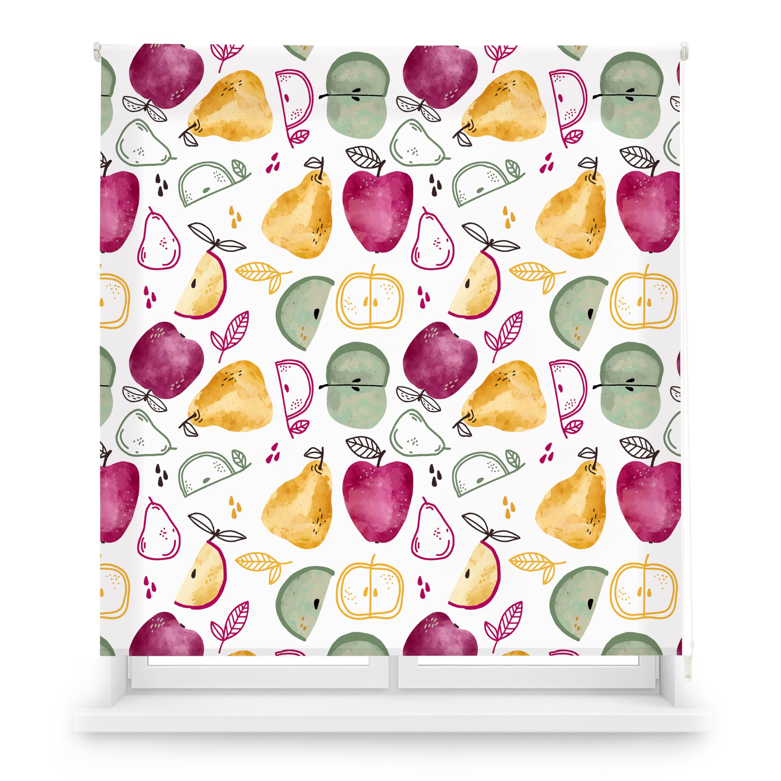 Blindecor Digital | Estor Enrollable Translúcido Estampado |Familia Cocina| Modelo C-Applepie | 150 x 180 cm (Ancho por Alto) Tamaño de la Tela 146 x 175 cm | Estores para Ventanas