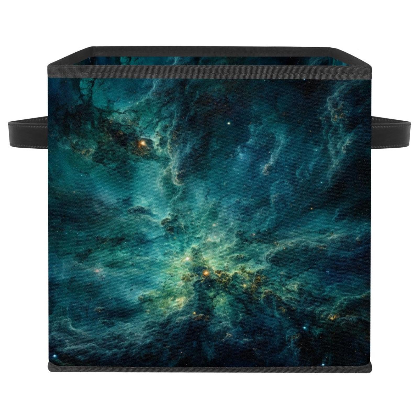 Grand bac de rangement cube galaxie verte panier étagère pour vêtement et jouet