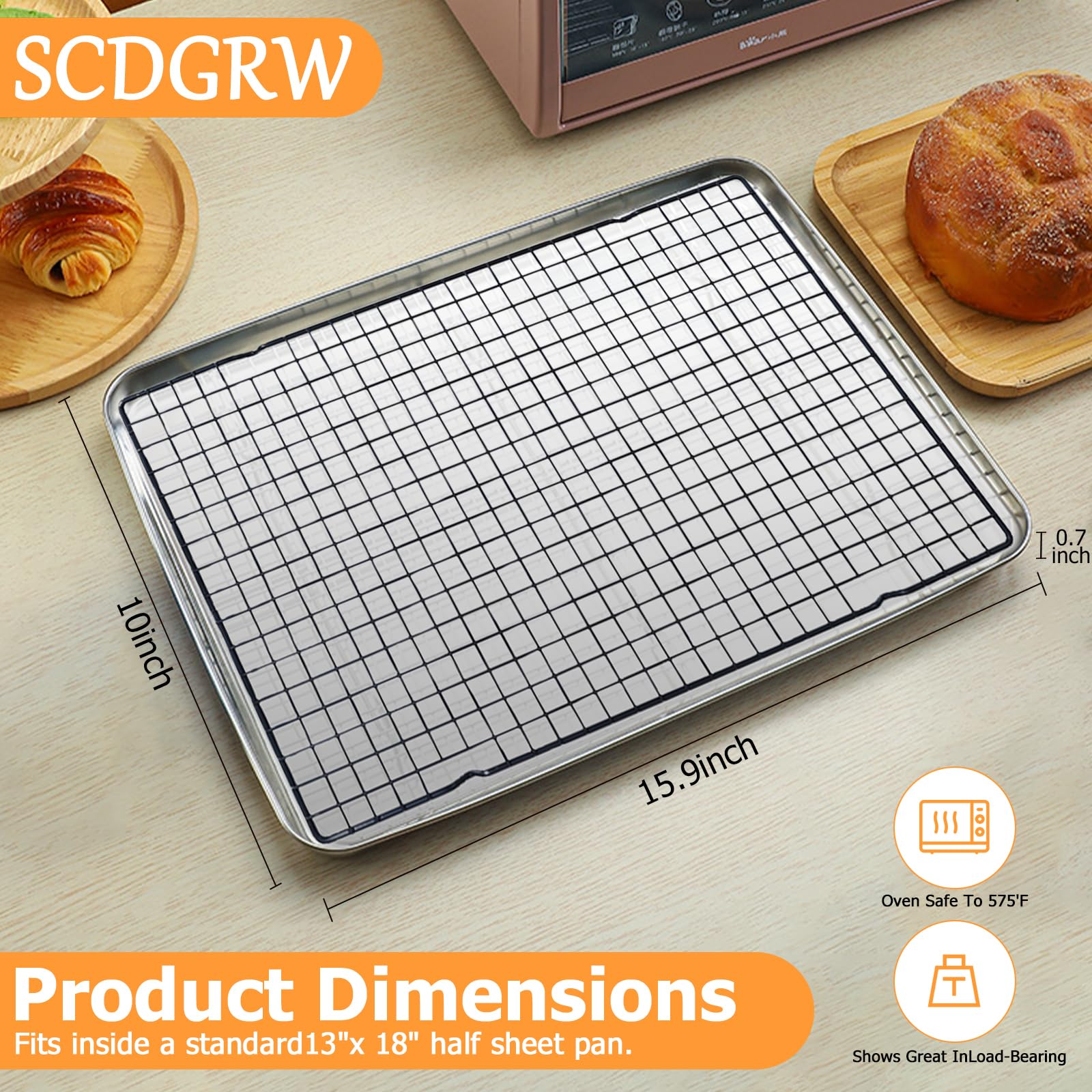 Rack de refroidissement à cuisson, grille de refroidissement à cuisson Facile Rangelable Pliable pour la boulangerie