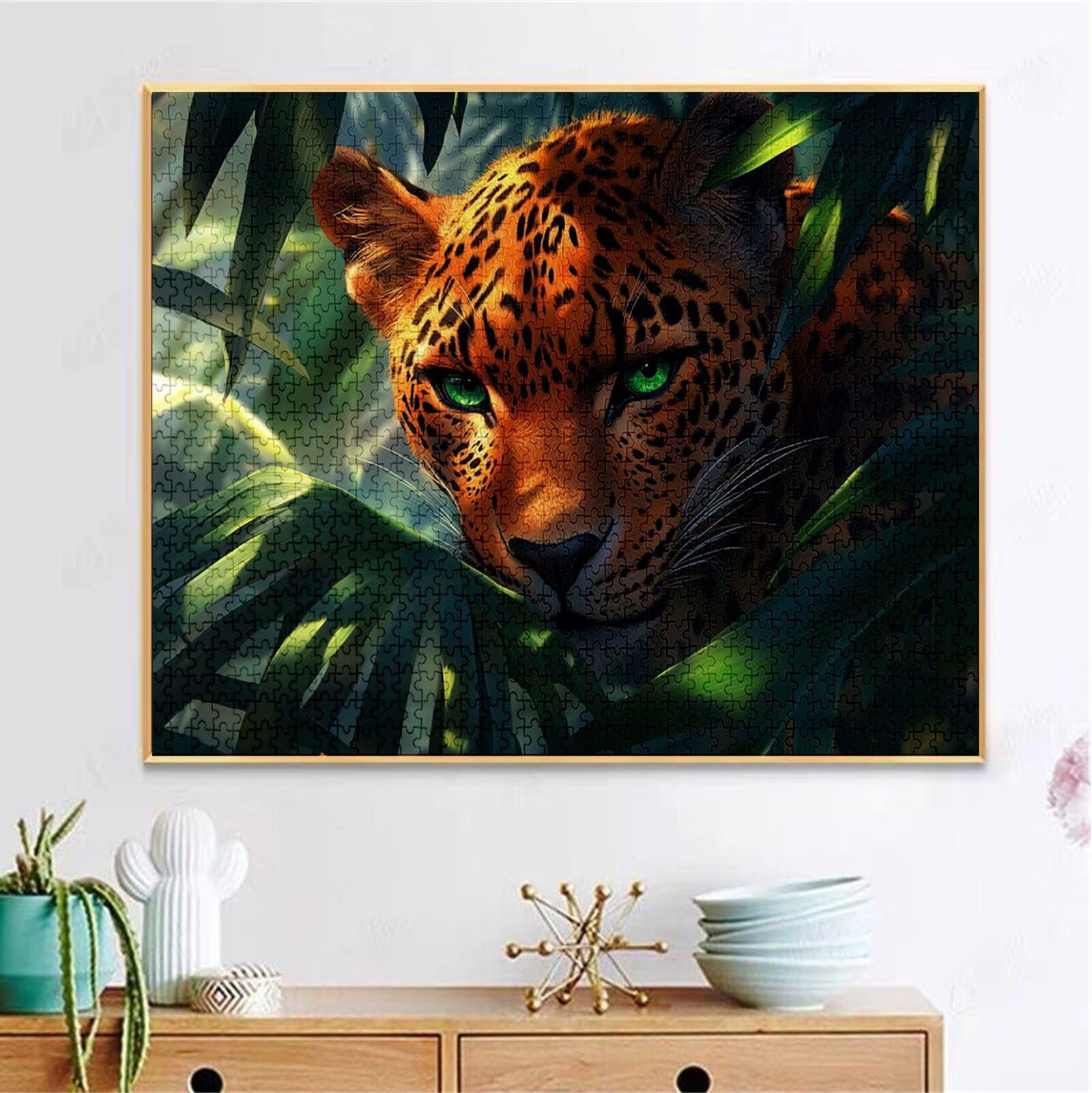 Puzzle 5000 Pezzi, 3 4 5 Anni Puzzle Animale 6 7 8 Anni Giochi Educativi Sostenibili Con Motivi Per Adulti Da Gioco in Legno Di Alta Qualità Jigsaw Leopardo per Gioco Familiare, Regalo Natale H-4661