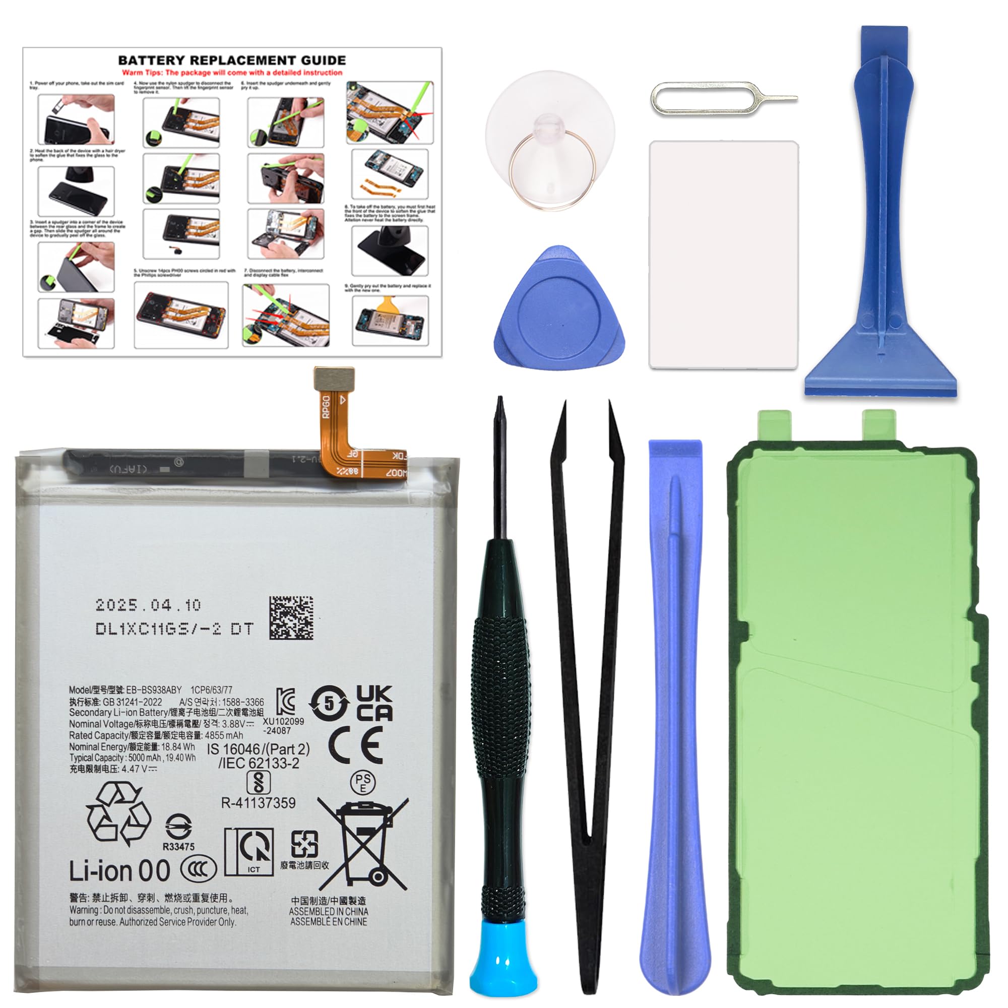 GREEN FUSION New Battery Replacement EB-BS938ABY Compatible with Galaxy S25 Ultra SM-S938B/U/U1/W/E, Includes Tools &amp; Instruction