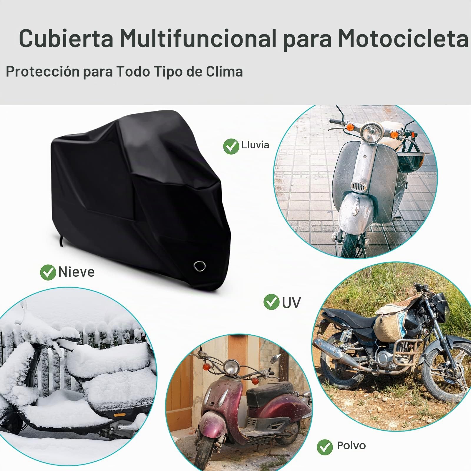 LIHAO Funda Moto 190T Cubierta Impermeable de Motocicleta