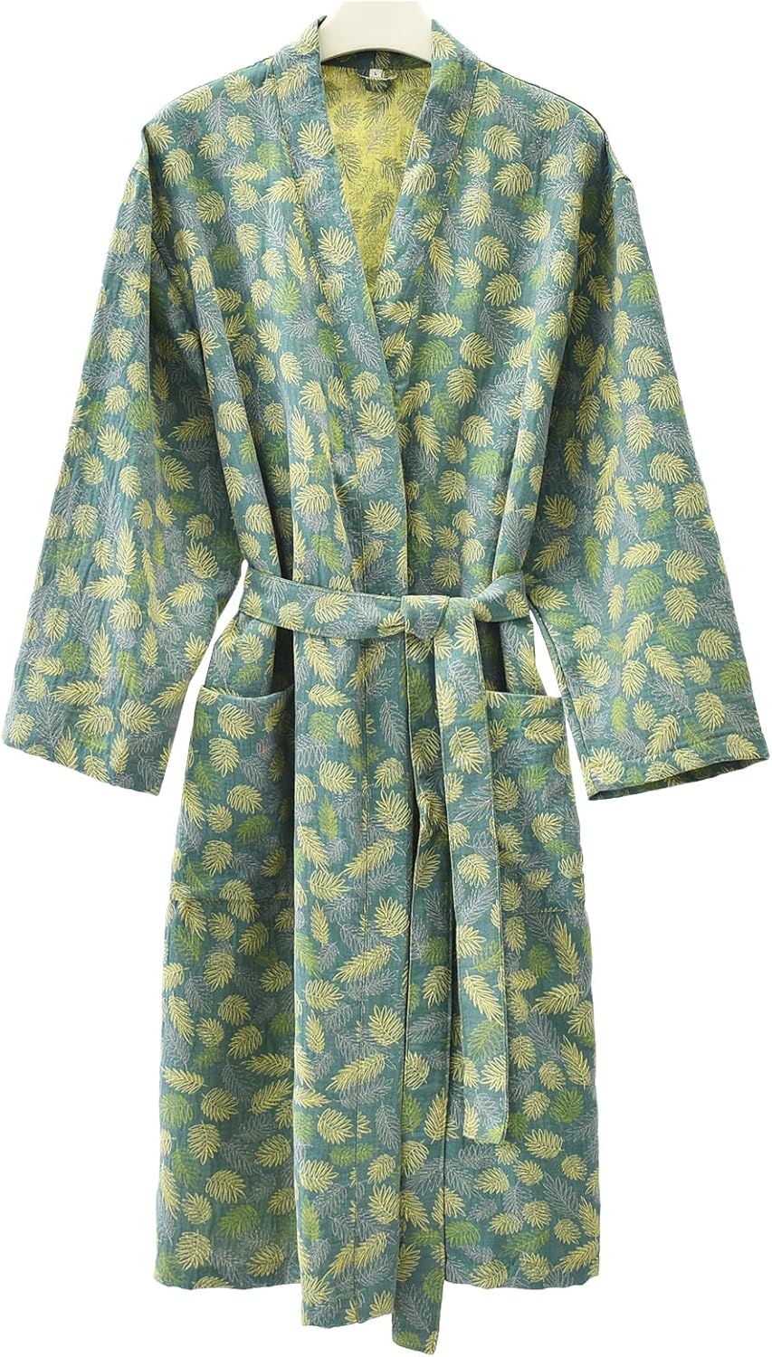 PRINCESS BRIDE Breathable Cotton Gauze Jacquard Japanese Yukata Nightdress Bathrobe Nightgown Comfortable Pajamas for Women - Image 3