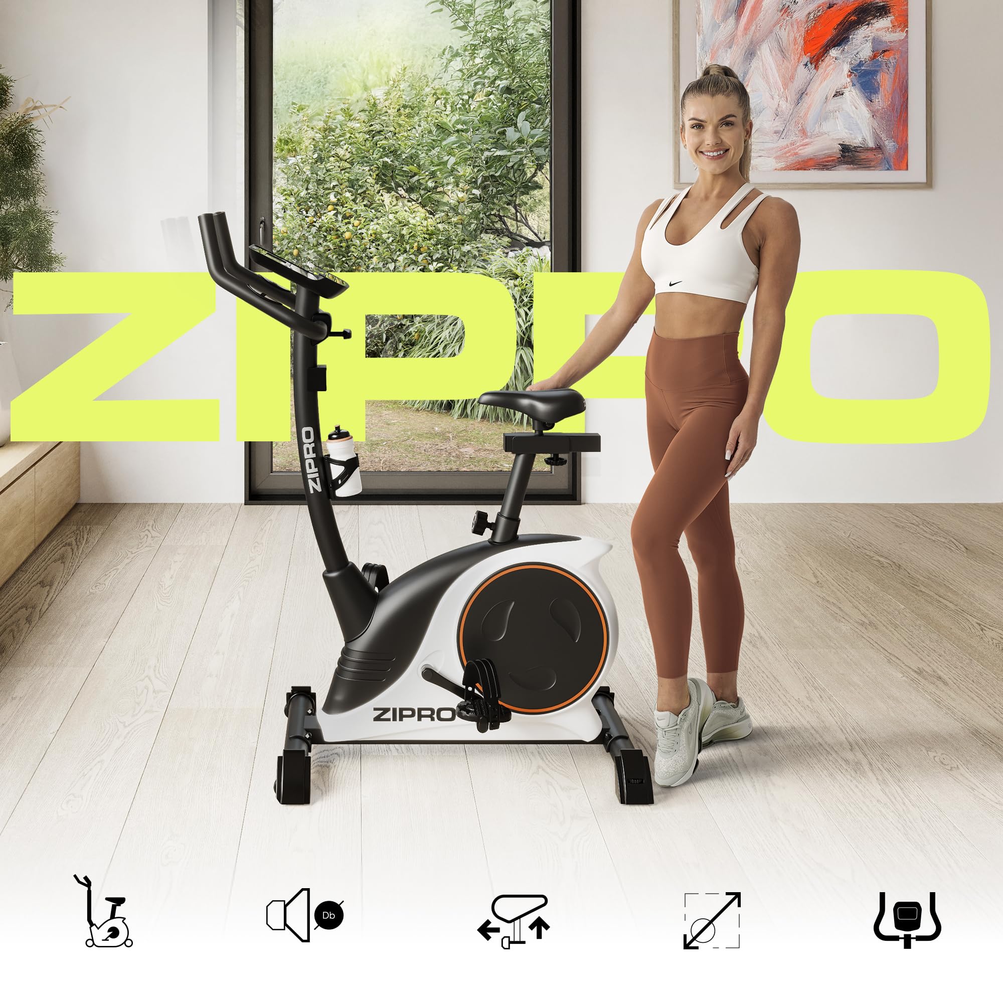 Zipro Bicicleta de entrenamiento en casa Nitro RS, Bicicletas estáticas, Bicicleta magnética de entrenamiento, Bicicleta ergométrica 150kg, Bicicleta de interior, Bicicleta de entrenamiento en casa