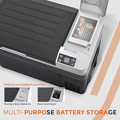 Miniatura 2 de EKOJUCE Refrigerador eléctrico de 12 voltios, compresor de refrigerador de 32 cuartos (30 L) 1224 V CC y 110-240 V CA, batería útil para