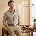VRLEGEND Belts Men Leather Ratchet Belts Automatic Adjustable 1 3/8" for Business Formal Suit Dress Pants Casual Jeans