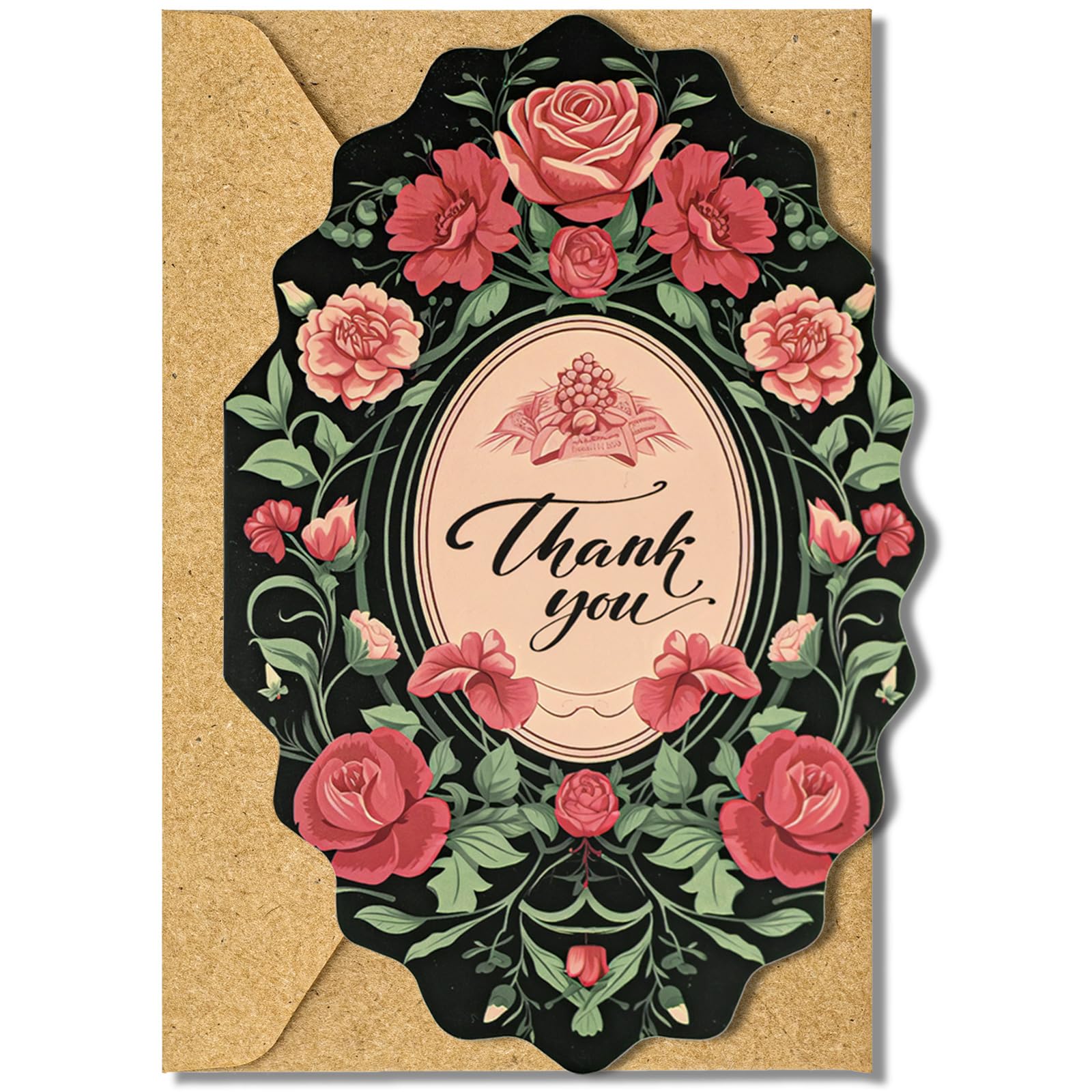 AZAZA Floral Thank You Cards with Envelopes 24 PK, Wedding Cards Unique Floral Design, 4x6 Wildflower Thank You Notes for Baby Shower, Bridal Shower,