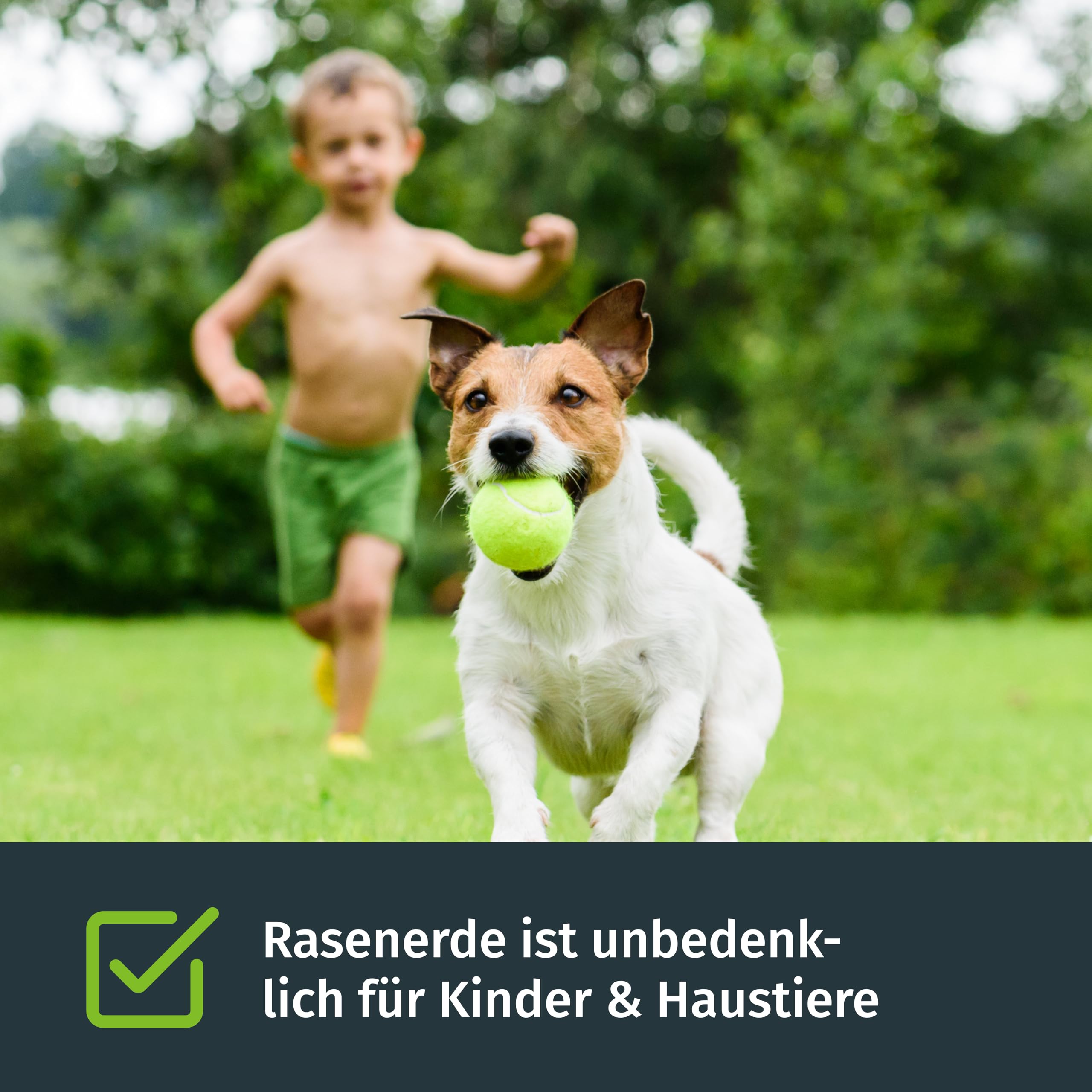 Turbogrün Rasenerde 30L, 100% torffrei, mit Startdünger und Rasensand, ideal für Nachsaat und Neuanlage, Pflanzerde, Rasensubstrat, Erde für Rasen mit Sand
