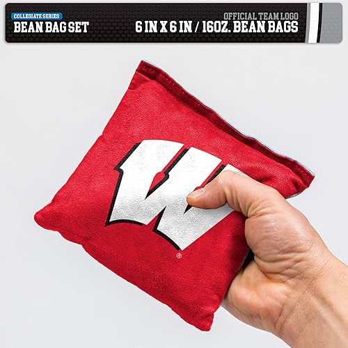 Miniatura 85 de Wild Sports - Puf de doble cara NCAA College de 8 unidades, bolsas de lanzamiento prémium para juego de cornhole, ideal para portones traseros