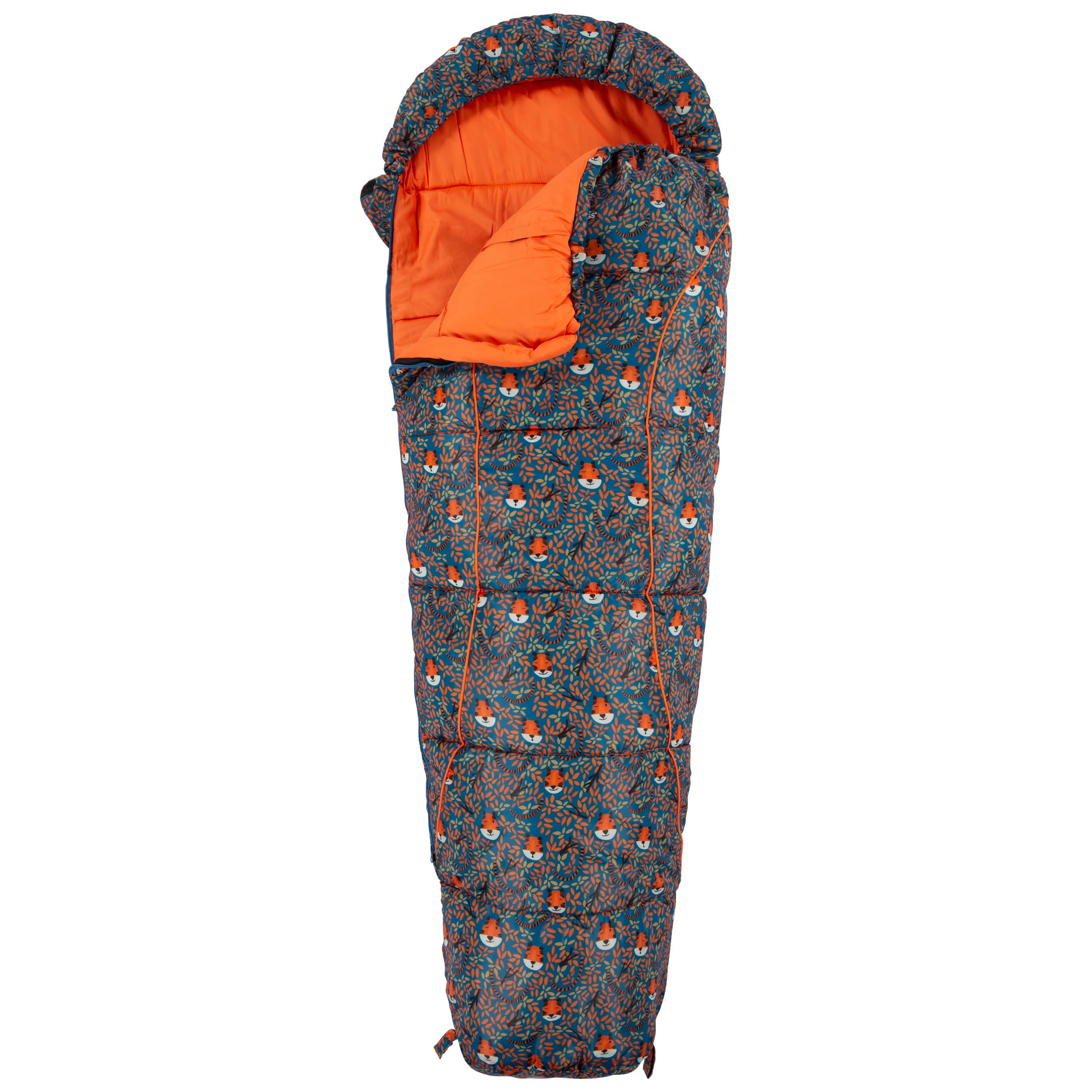 Trespass Kids Bunka 3 Season Lightweight Camping Sleeping Bag - Teal Tiger