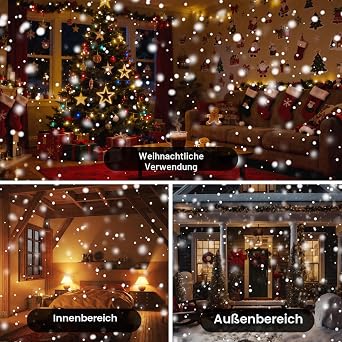 Christmas Projector Light Snowfall LED Lights Christmas Decoration Projector Lights Outdoor Waterproof Remote Control Night Light Spotlight for New Year Holiday Halloween Christmas [Energy Class F]