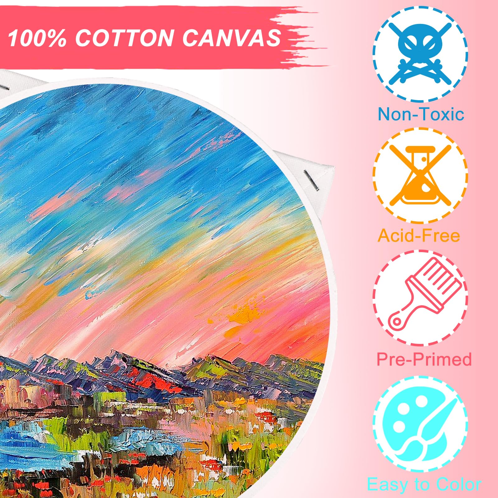 Toile Blanche Toile Vierge 20,3x25,4cm - 100% Coton Pré-apprêté - Pour Peinture Huile/acrylique Toile Tendue Exterieur