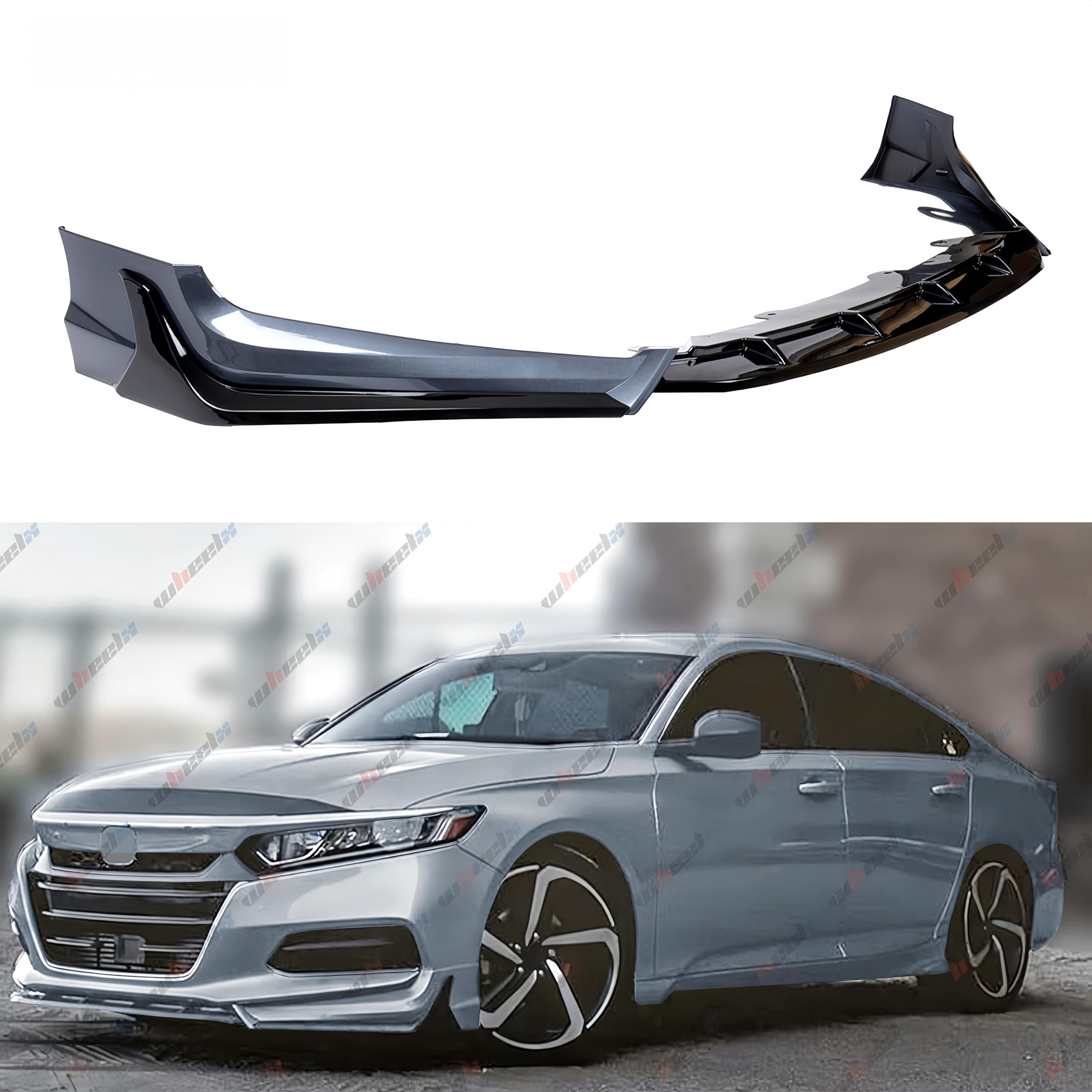 Front Bumper Lip Splitter Kit For 2018-2020 Honda Accord – Painted Modern Steel Metallic 1 thumbnail image