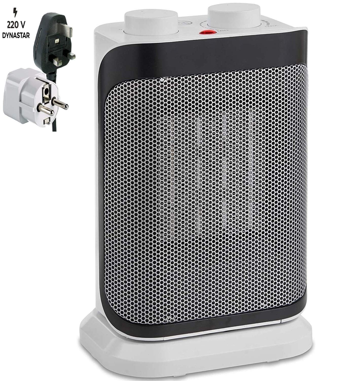 Buy VonHaus 220 240 Volt Oscillating Ceramic Fan Heater 1500W – PTC Heat  Technology, 2 Heat Settings, Temperature Adjustment u0026 Overheat Protection  Bundle With Dynastar Plug Adapters Online at desertcartKUWAIT
