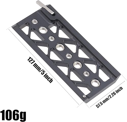 Miniatura 5 de Fotga Placa de cola de milano estándar de 5 pulgadas y 5 pulgadas con orificios de tornillo de 14 "-20 38"-16 para soporte de luz de trípode con