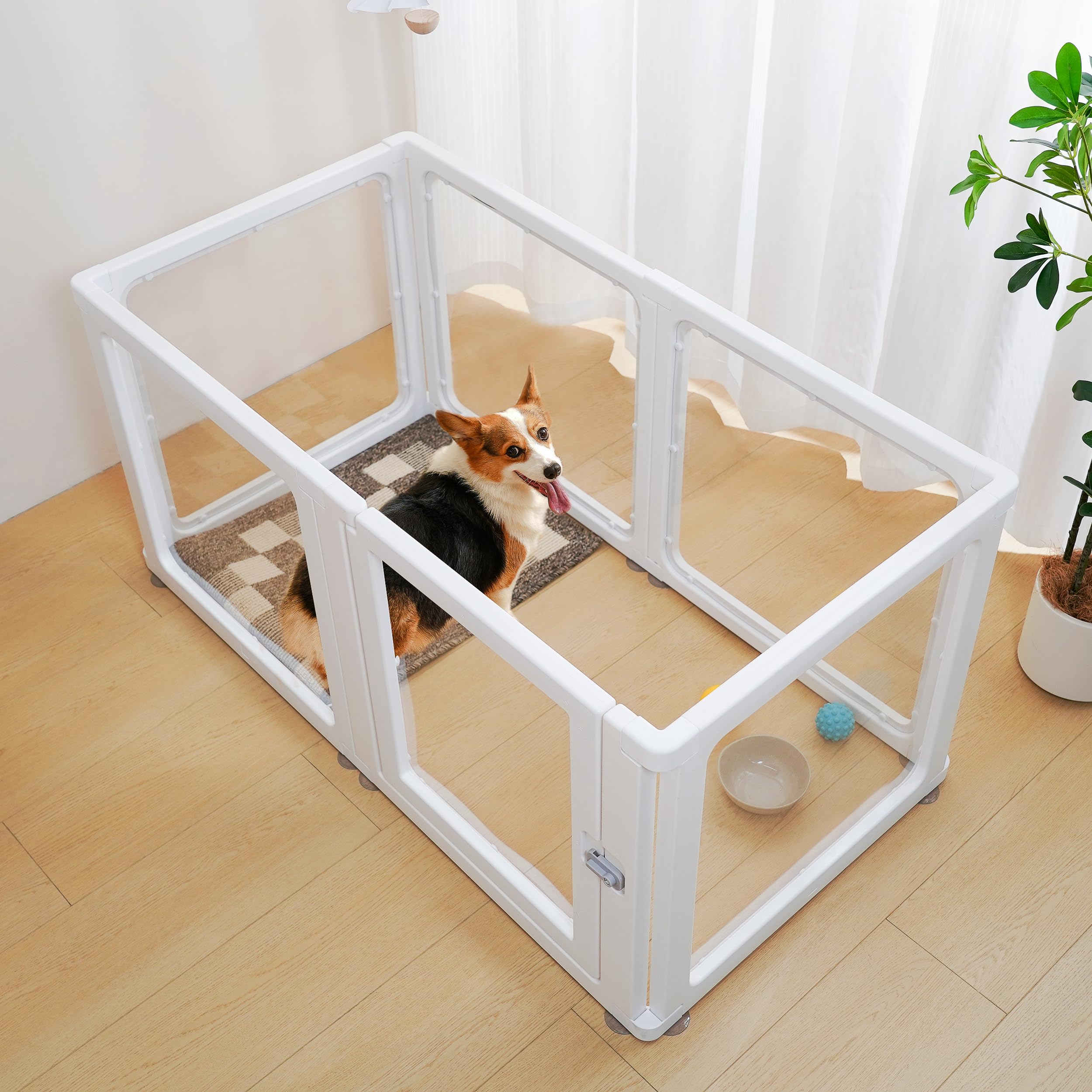 TASDISE Faltbarer Haustier Laufstall - Für Hunde, Katzen, Kaninchen Indoor & Outdoor