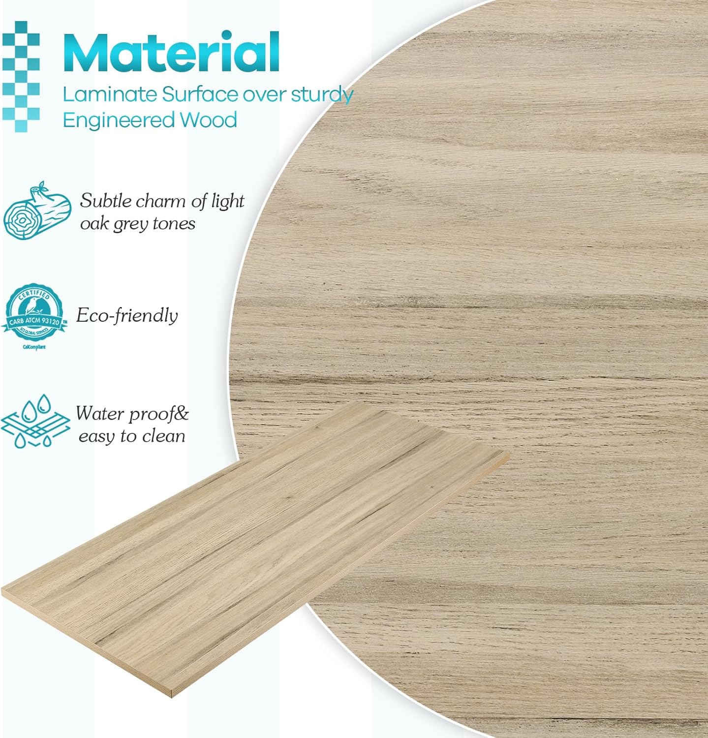 Kaboon 60x24 inches Tabletop, Solid One-Piece Desktop for Sit Stand Desk, Double Desks, L Desk DIY,Wood Countertop Home or Commercial Use,1 inch Thick, Light Oak, 23.62" D x 59.1" W