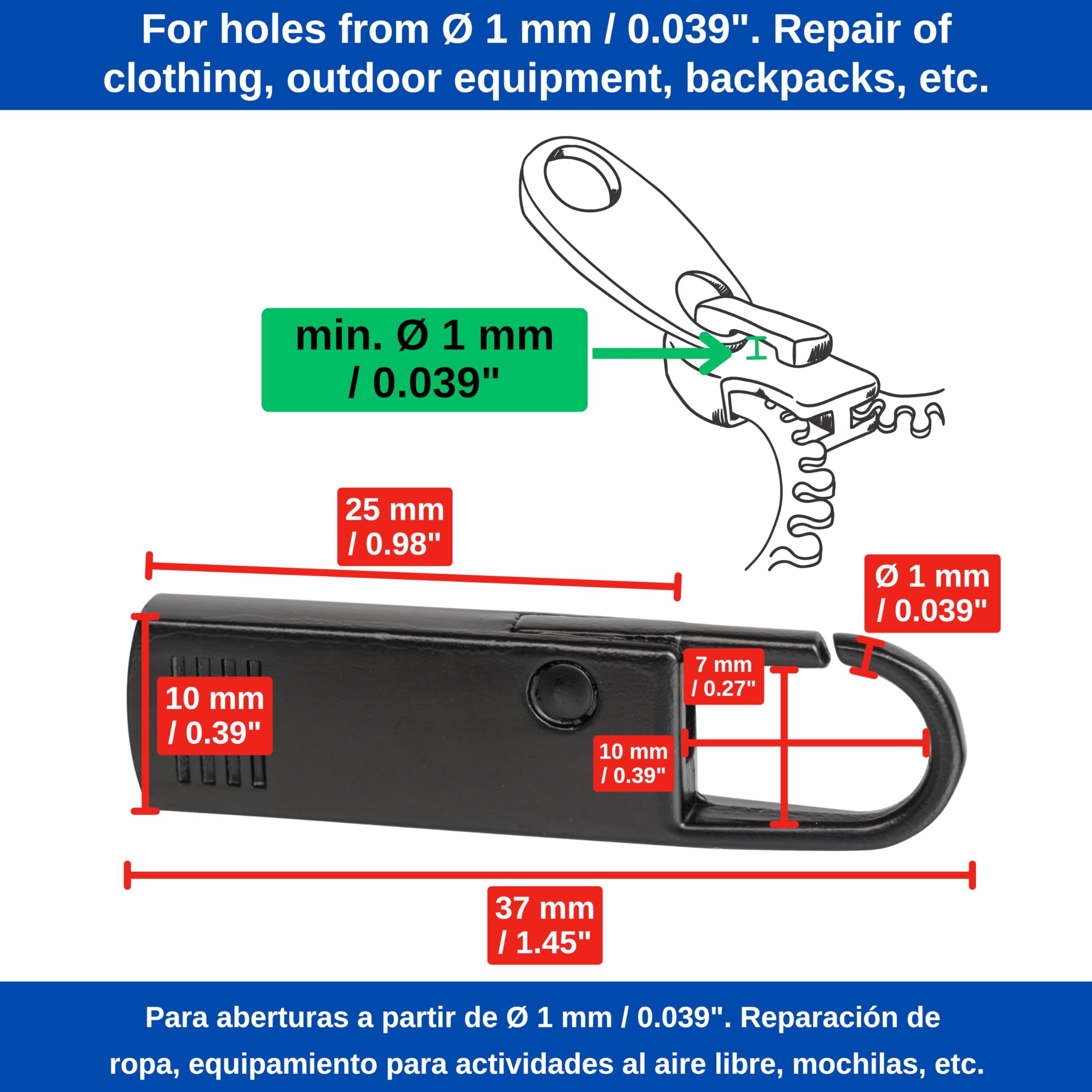 Haisheng 10pcs Cerniera Lapo Riparazione Zip Cerniere di Ricabio Linguette per Cerniera in