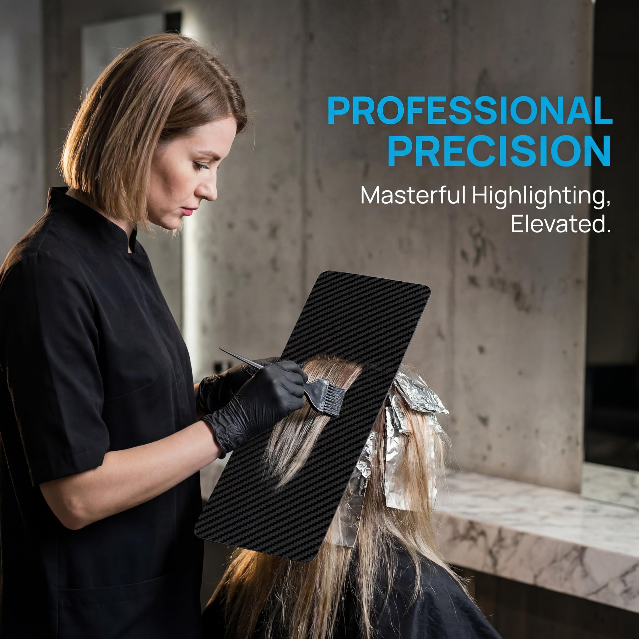 Milageto 3 tablas para teñir el cabello, suministros de peluquería, tablas de balayage, herramientas de teñido para peluquería, Negro
