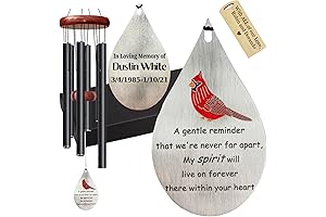 Memorial Cardinal Wind Chime: Serene Deep Tone, Personalized Gift for Loss