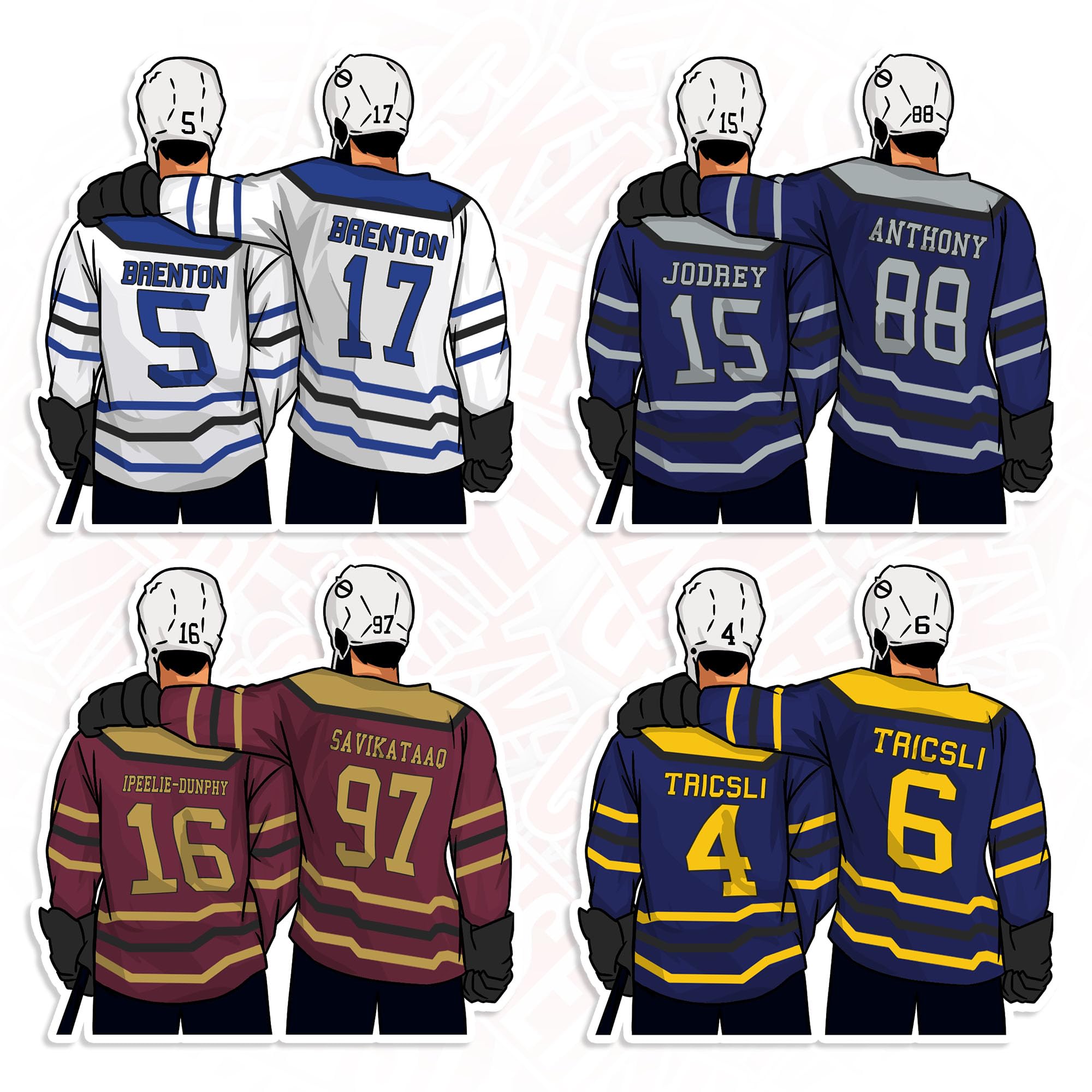 Custom Hockey Team Mate Decal Sticker Personalized Hockey Name Number Stickers Best Team Waterproof Die-Cut Vinyl Laptop Sticker, Water Bottle Sticker Birthday Hockey Gifts for Team Mate Her Him